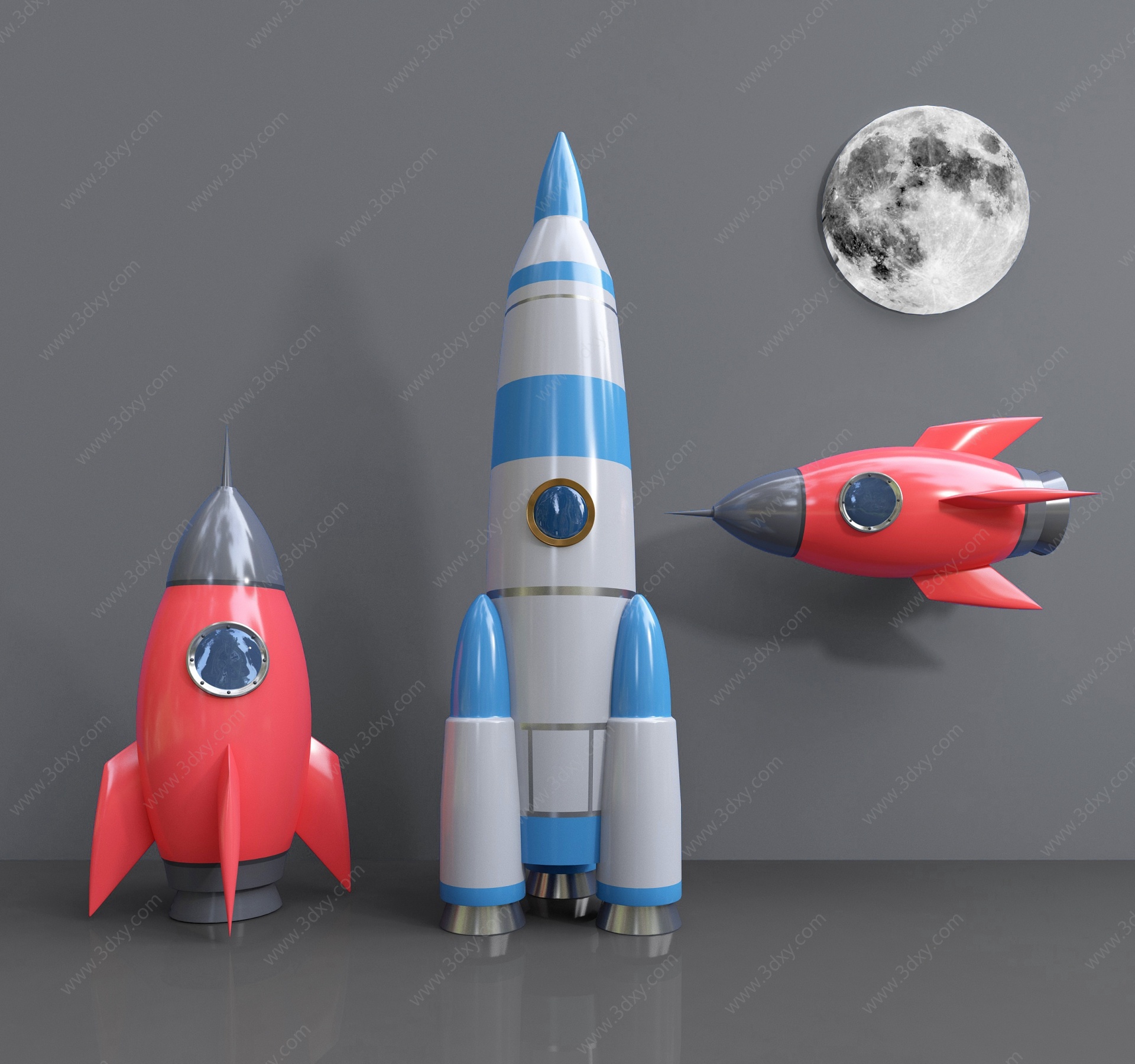儿童玩具火箭3D模型
