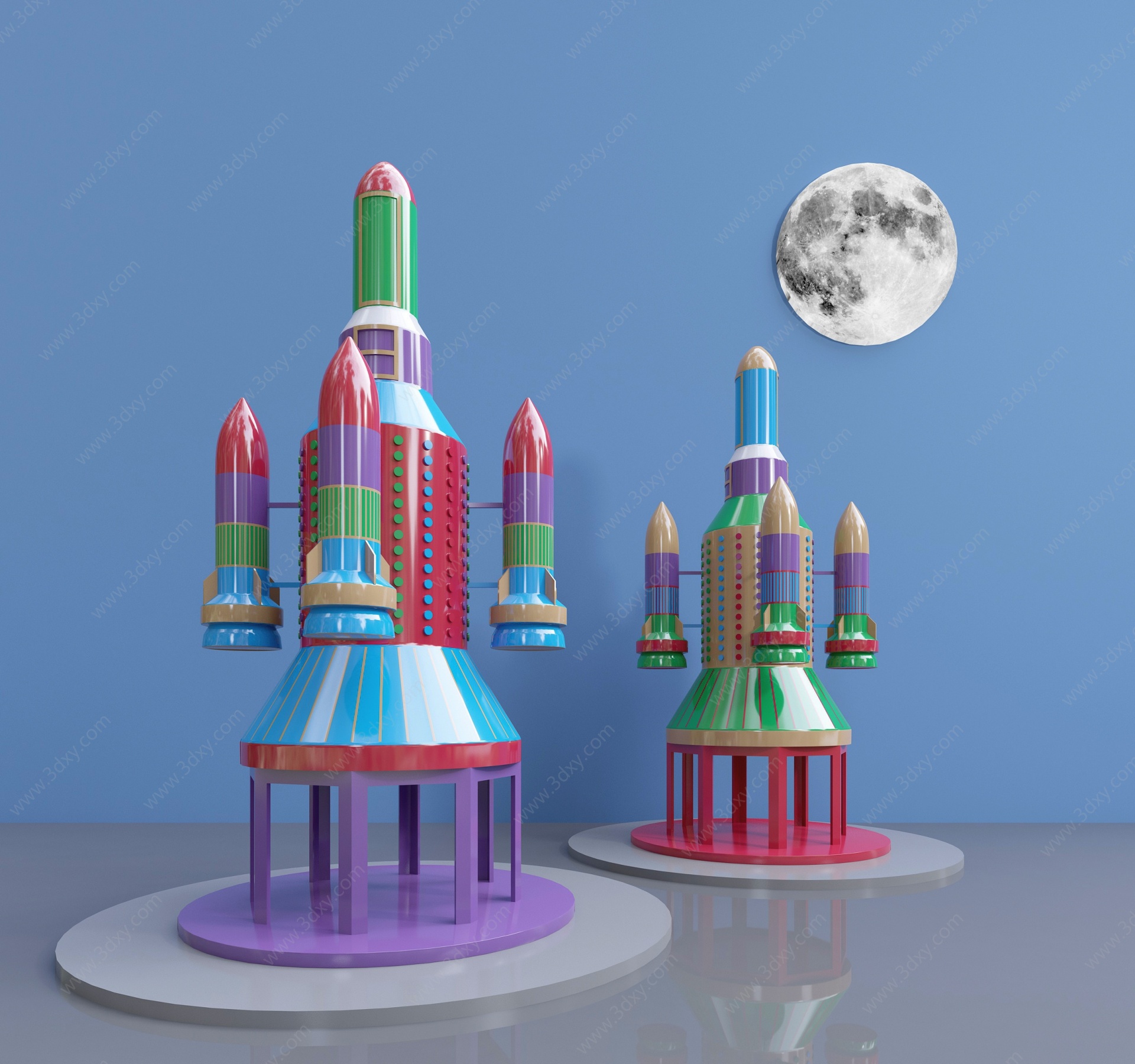 儿童玩具火箭3D模型