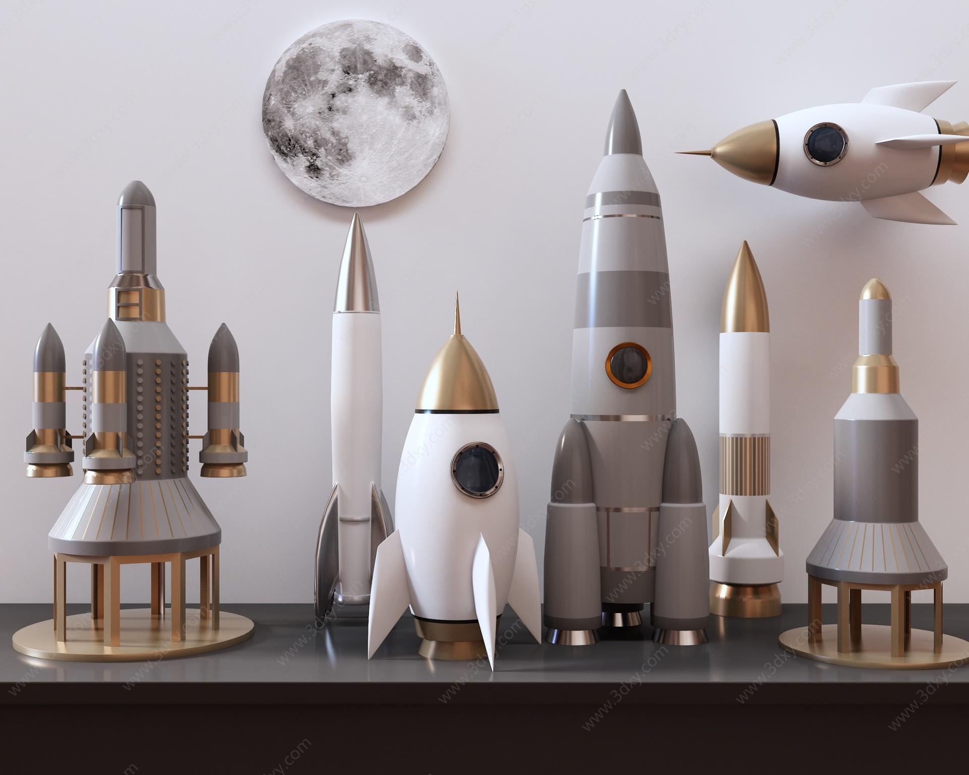 火箭航天器3D模型