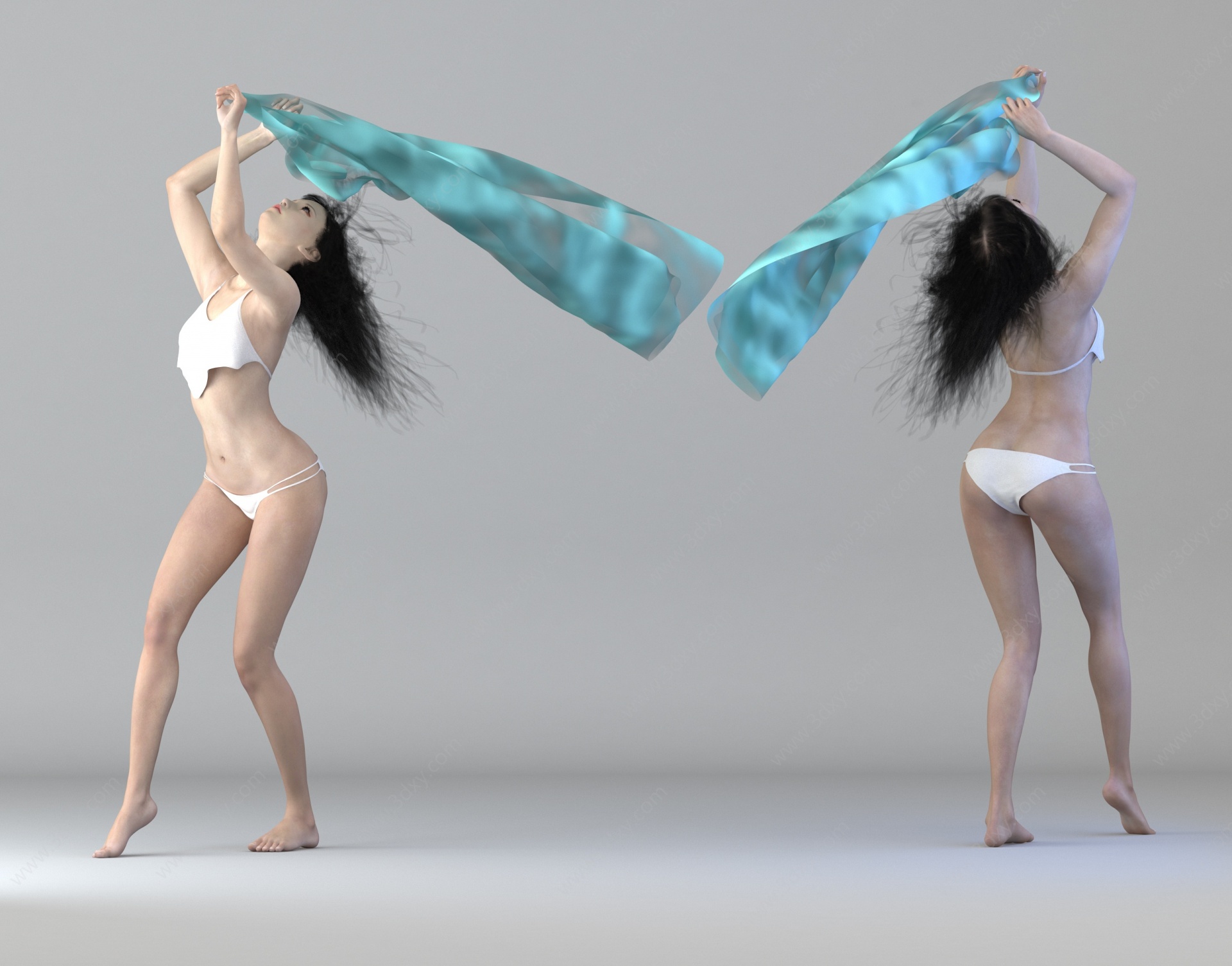 风中纱舞人物3D模型