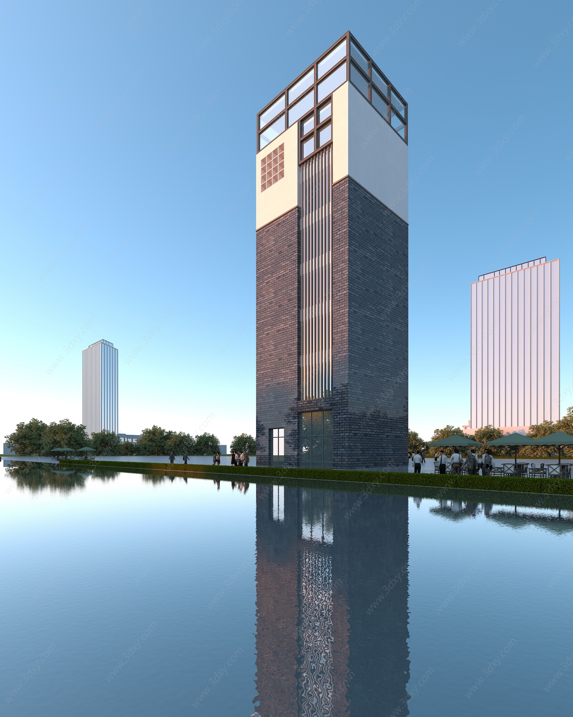 新中式塔楼3D模型