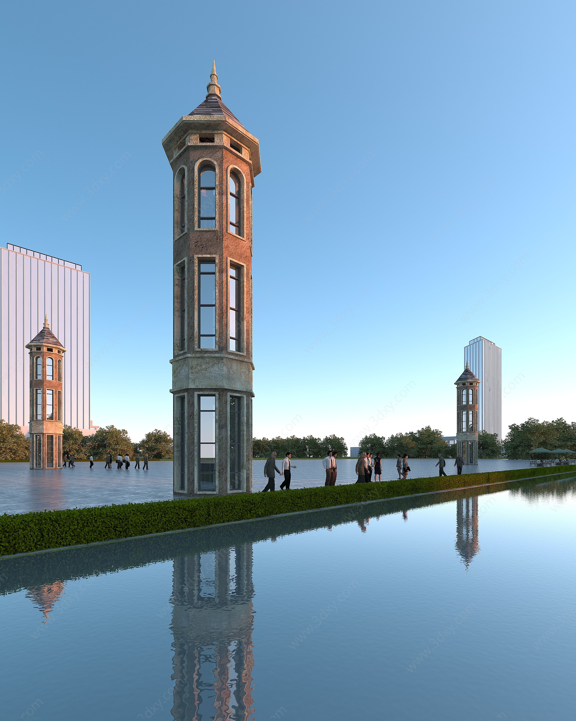 欧式塔楼3D模型