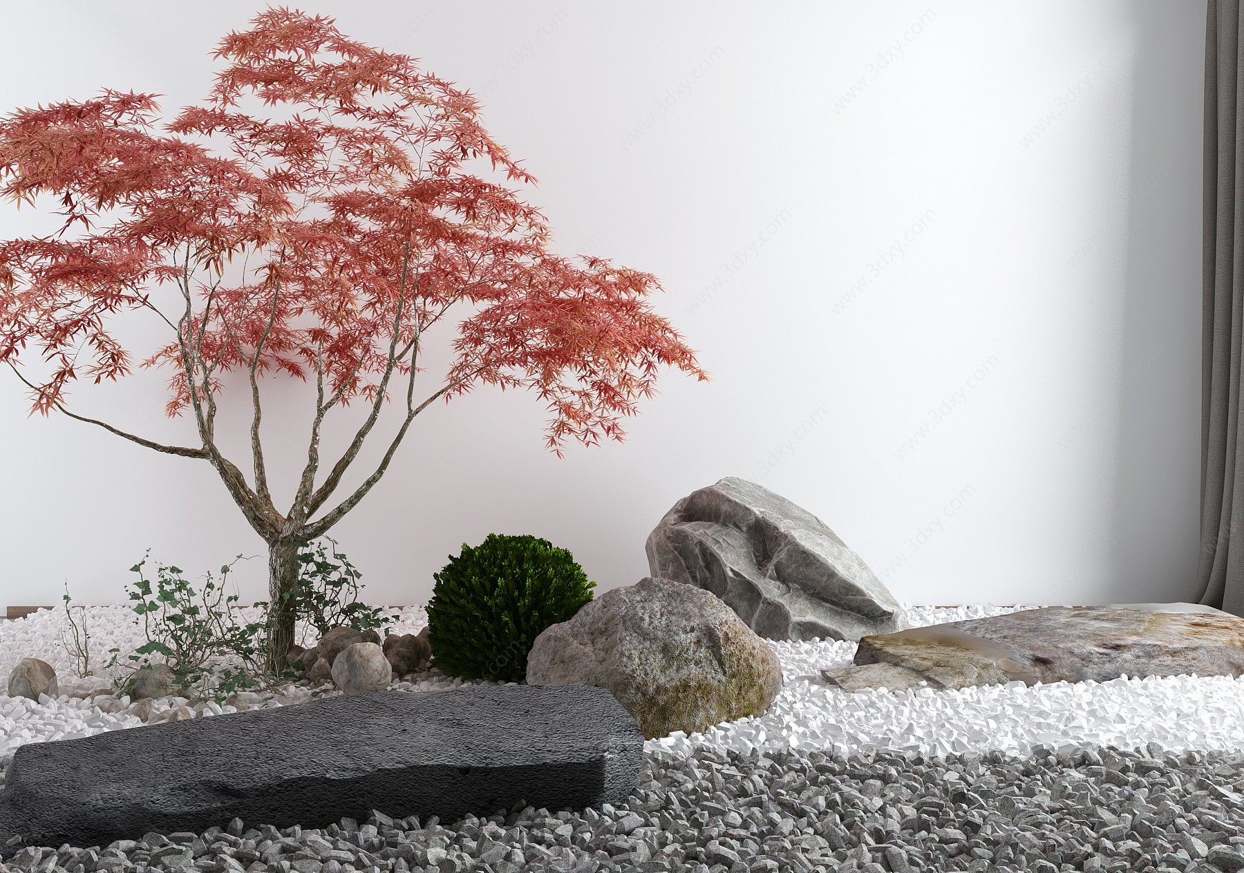 日式庭院景观小品3D模型