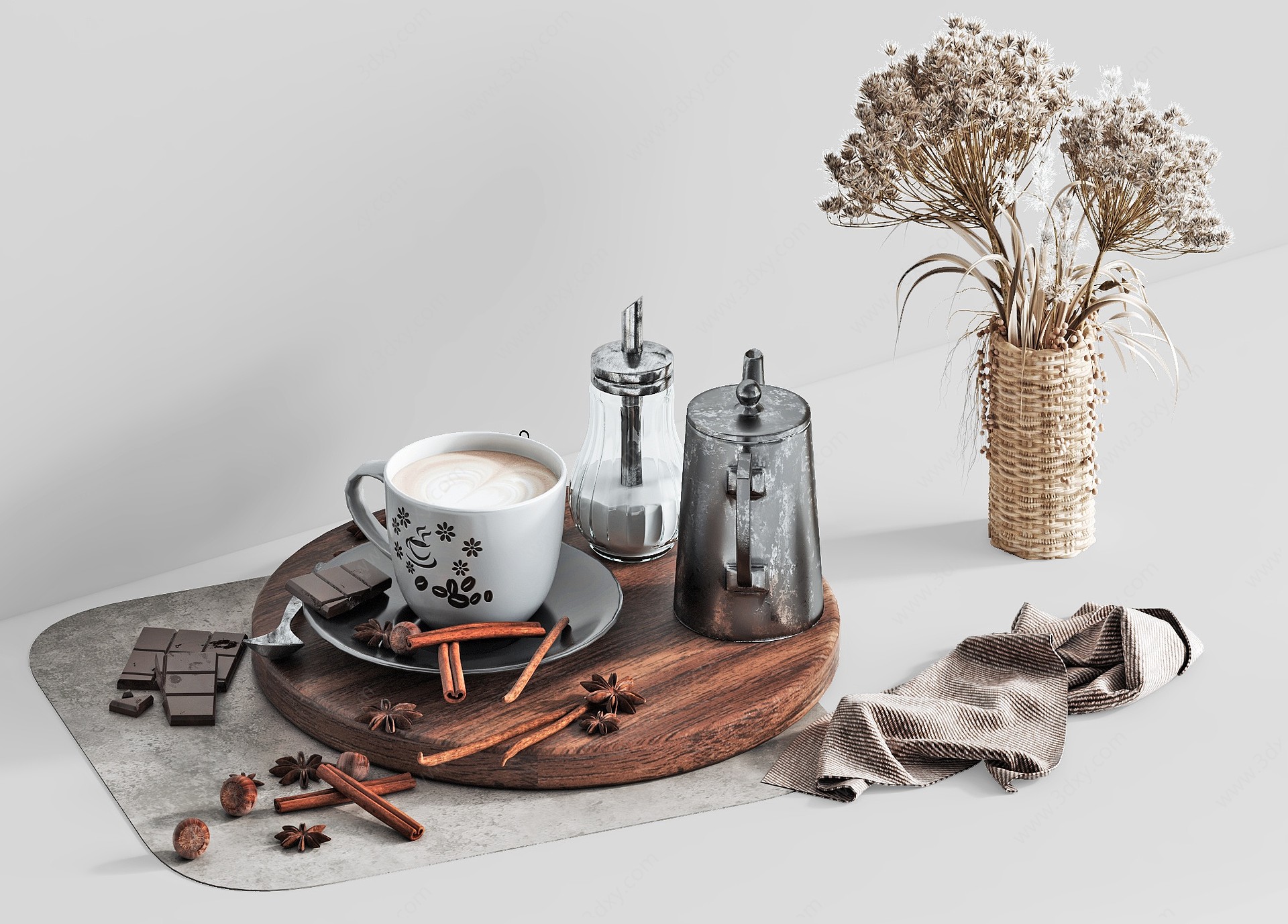现代咖啡杯子厨房用品3D模型