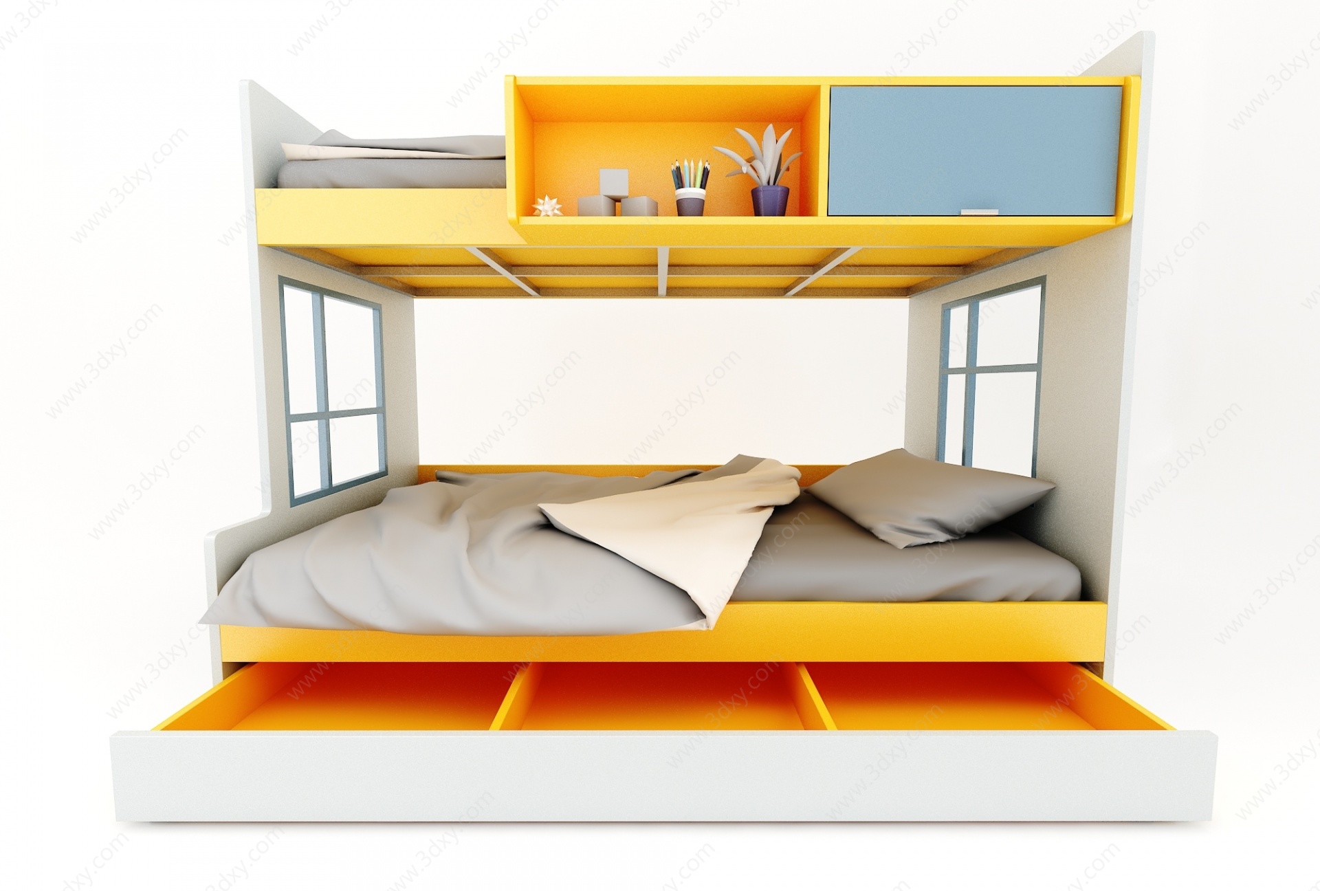 现代风格儿童床3D模型