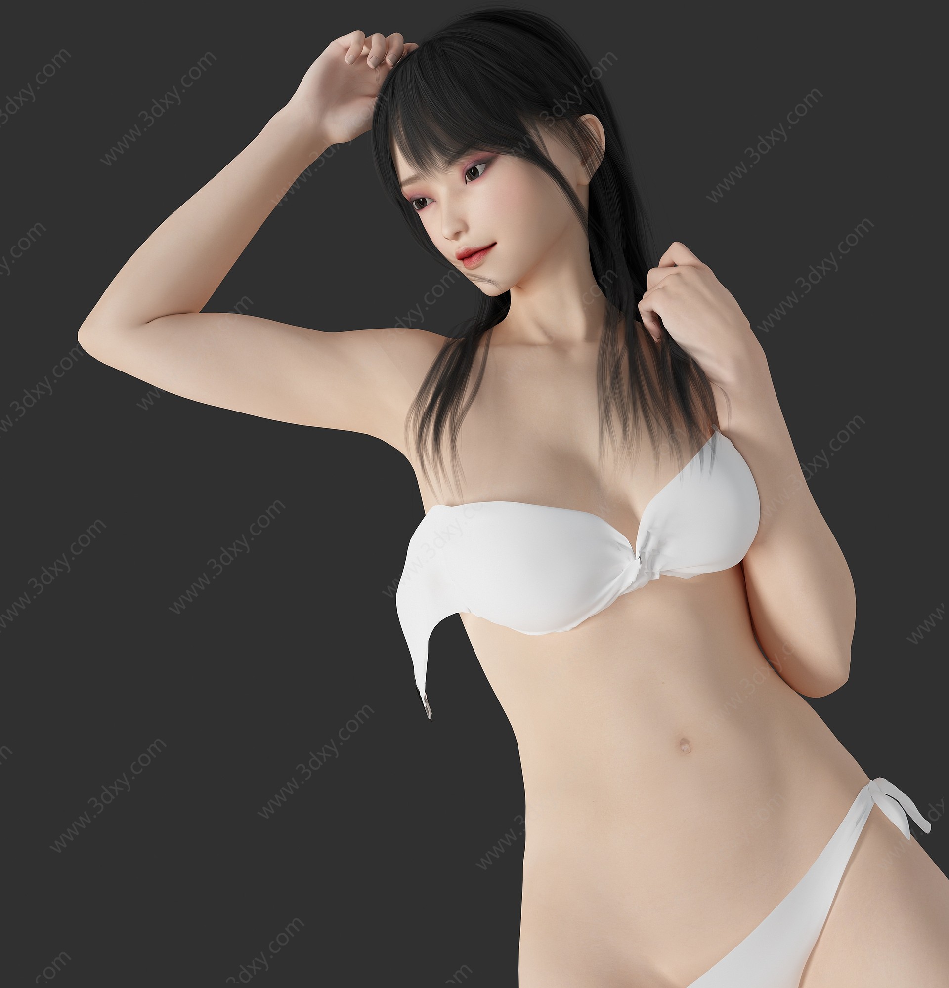 现代风格性感美女人物3D模型