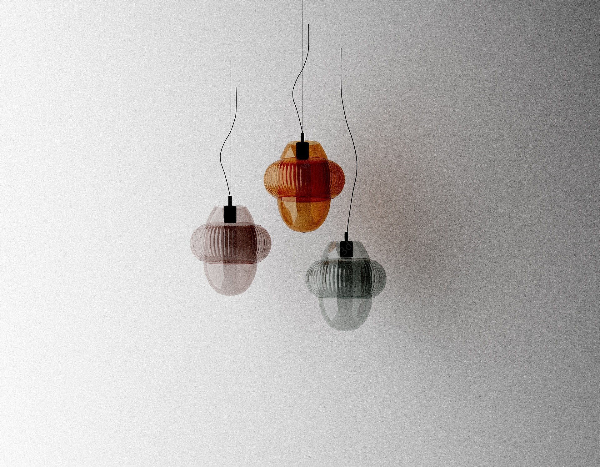 意大利siru现代玻璃吊灯3D模型