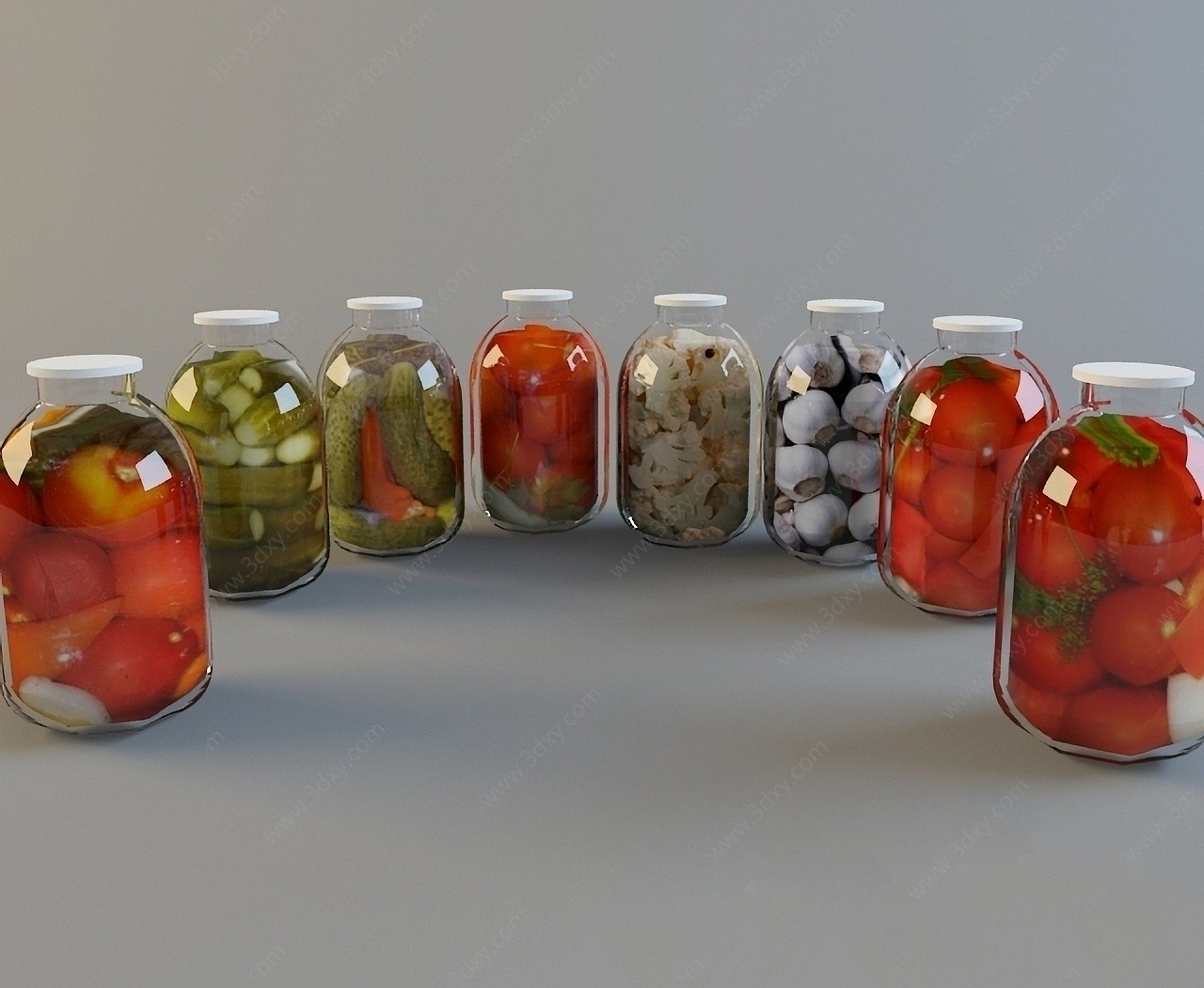 现代罐头泡菜瓶子3D模型