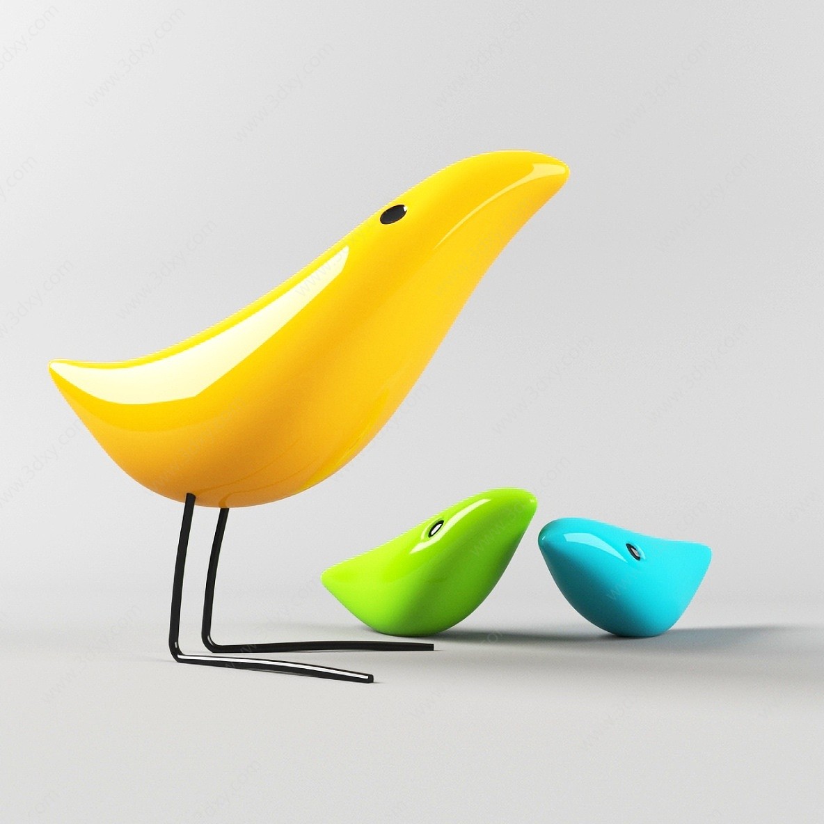 现代小鸟装饰品3D模型