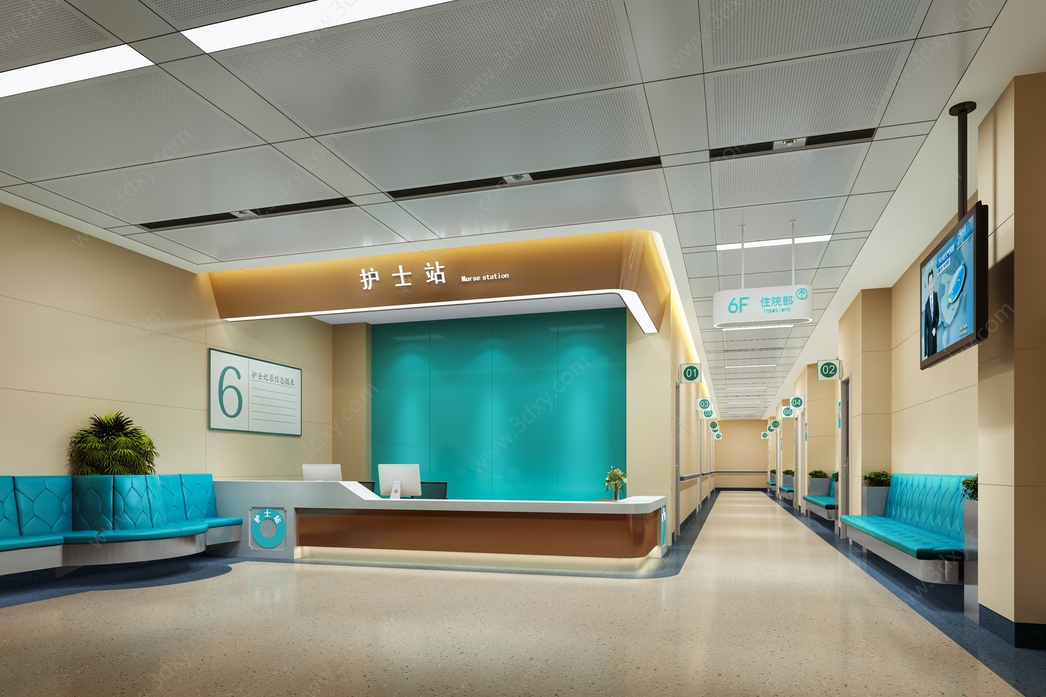 现代医院3D模型