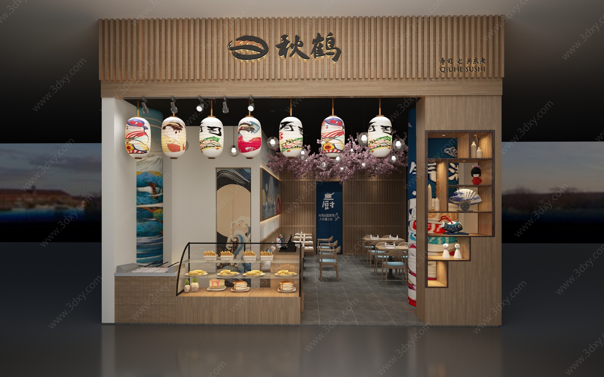 秋鹤寿司店3D模型