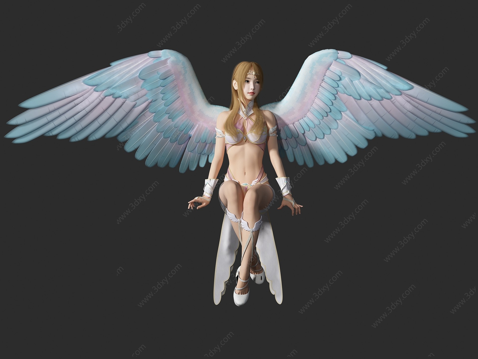 现代风格天使美女人物3D模型