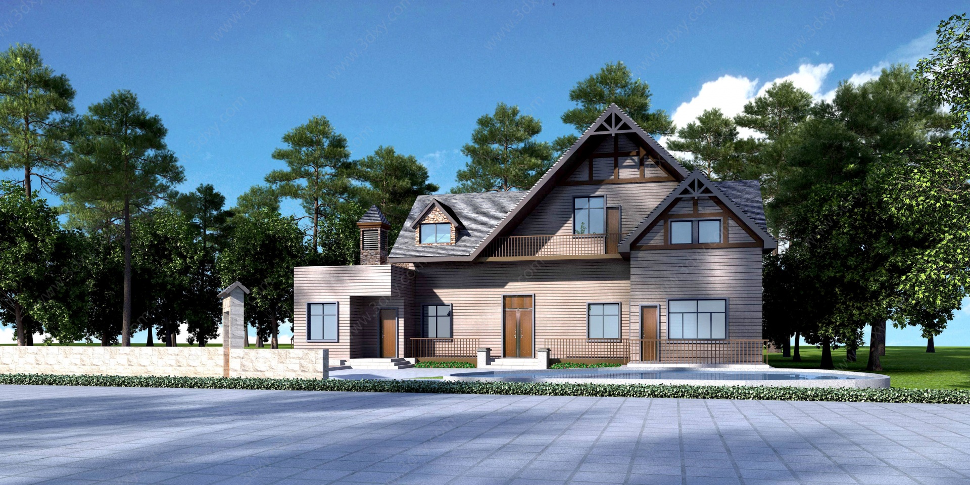 北欧木质别墅3D模型