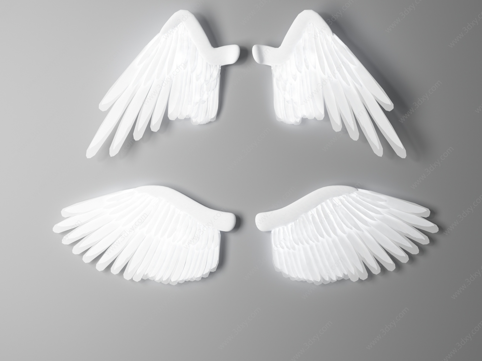 现代风格翅膀3D模型