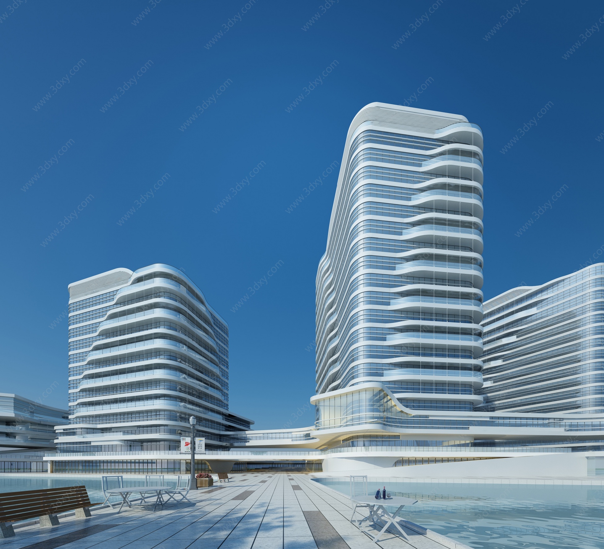 现代办公楼酒店3D模型