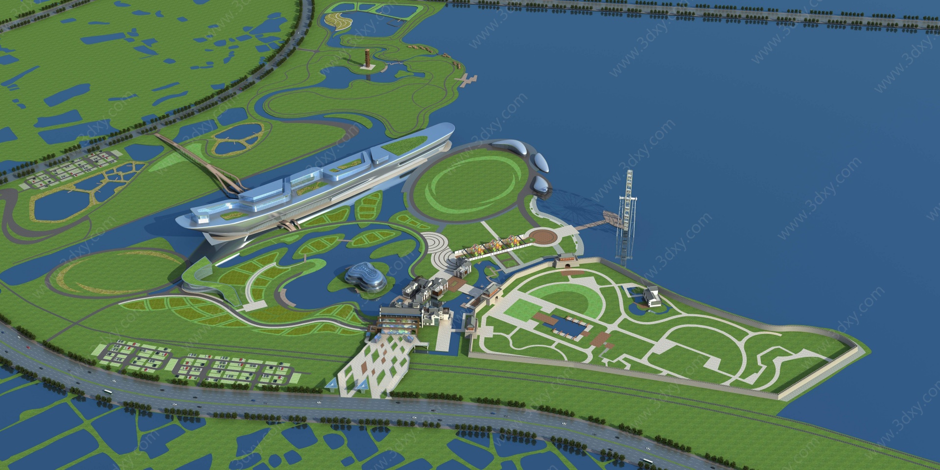湿地公园3D模型