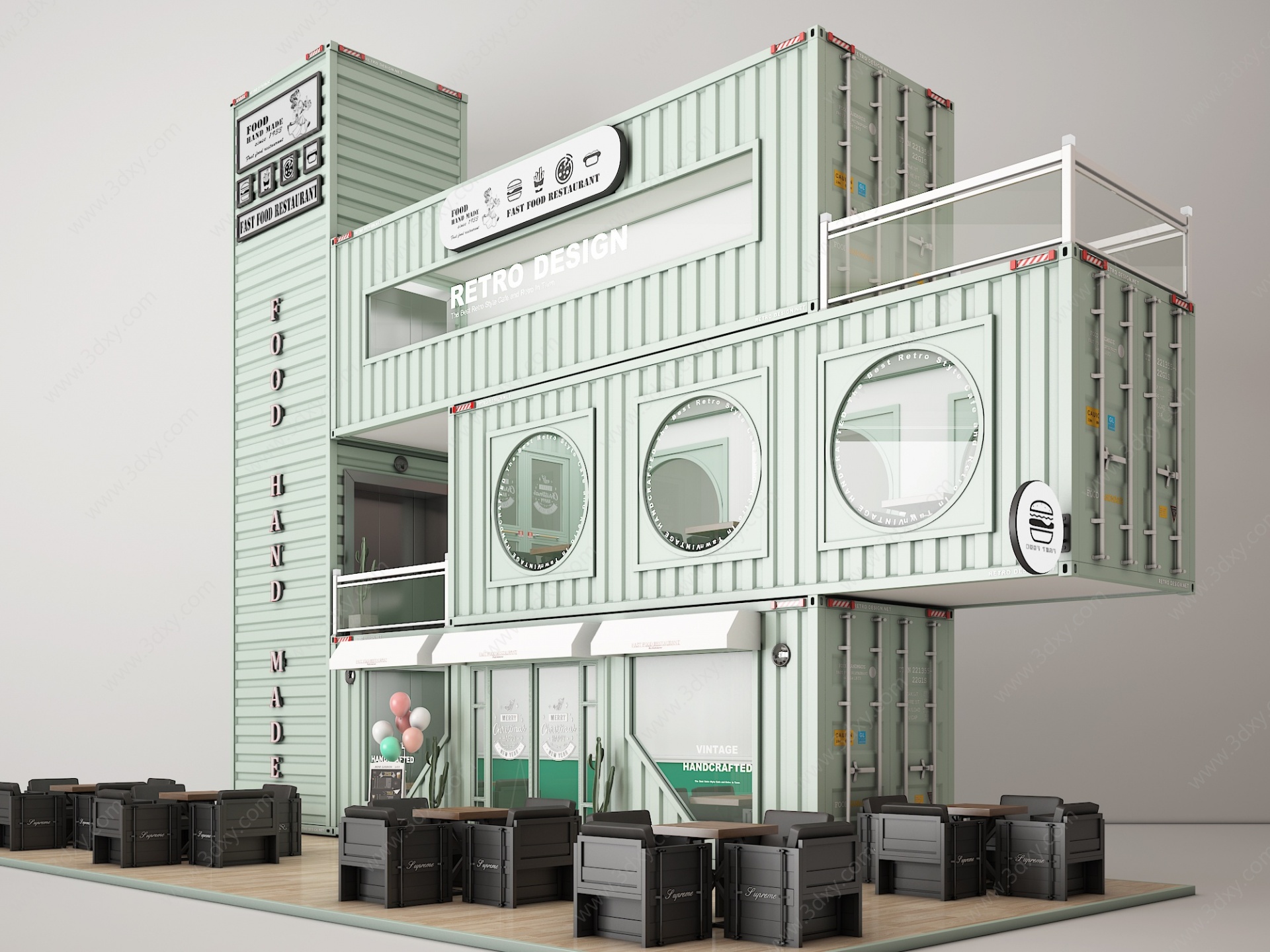 集装箱快餐店咖啡厅3D模型
