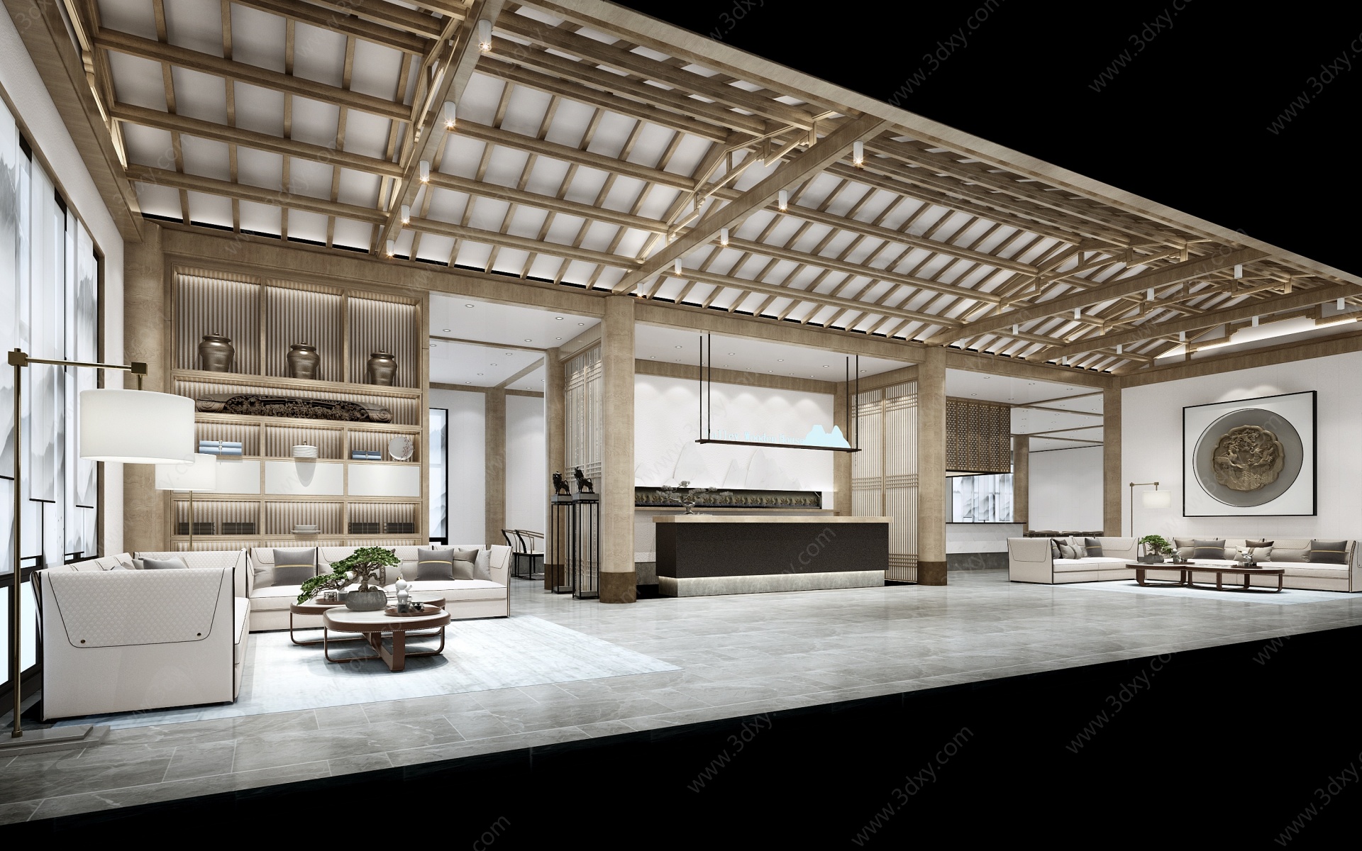 新中式客厅3D模型