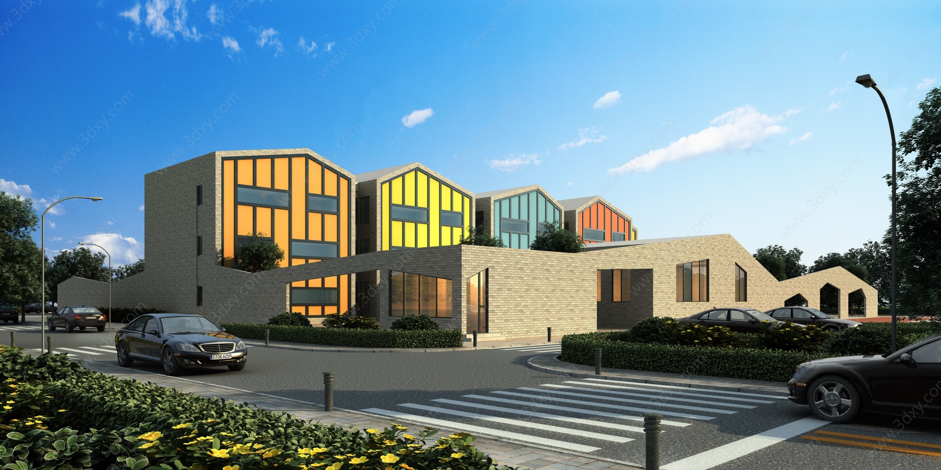 现代幼儿园办公楼3D模型