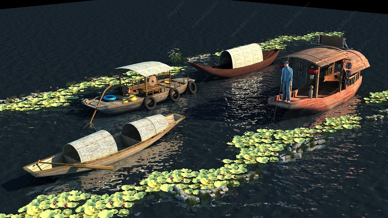 游船小船3D模型