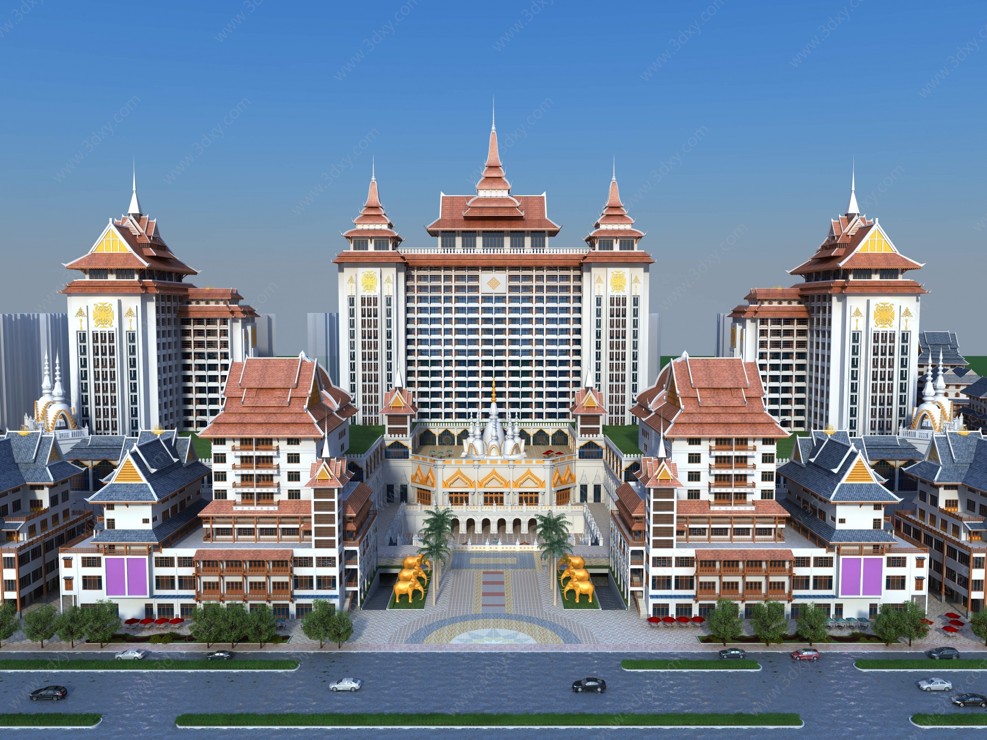 东南亚商业办公酒店3D模型