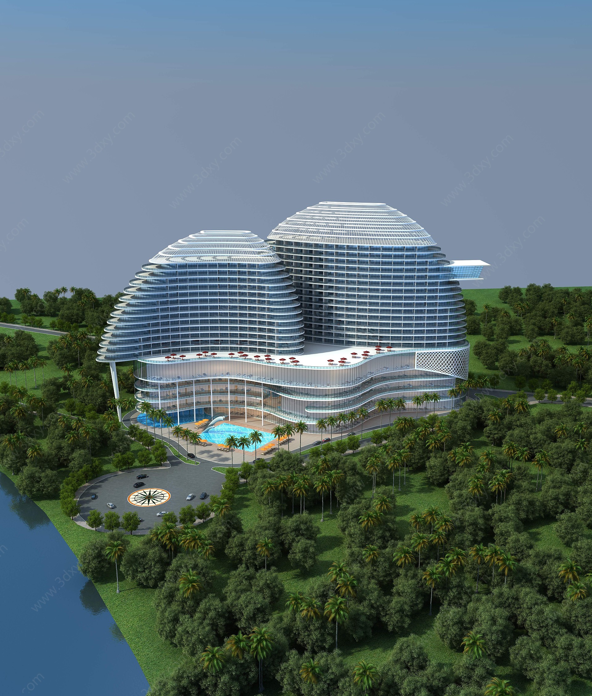 海边酒店3D模型