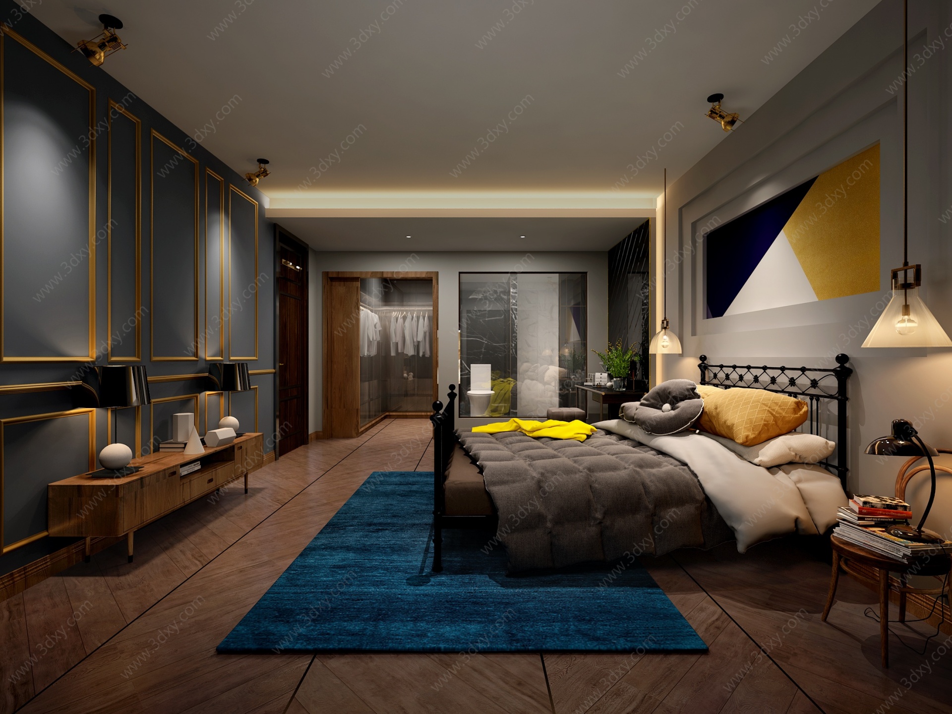 现代卧室3D模型