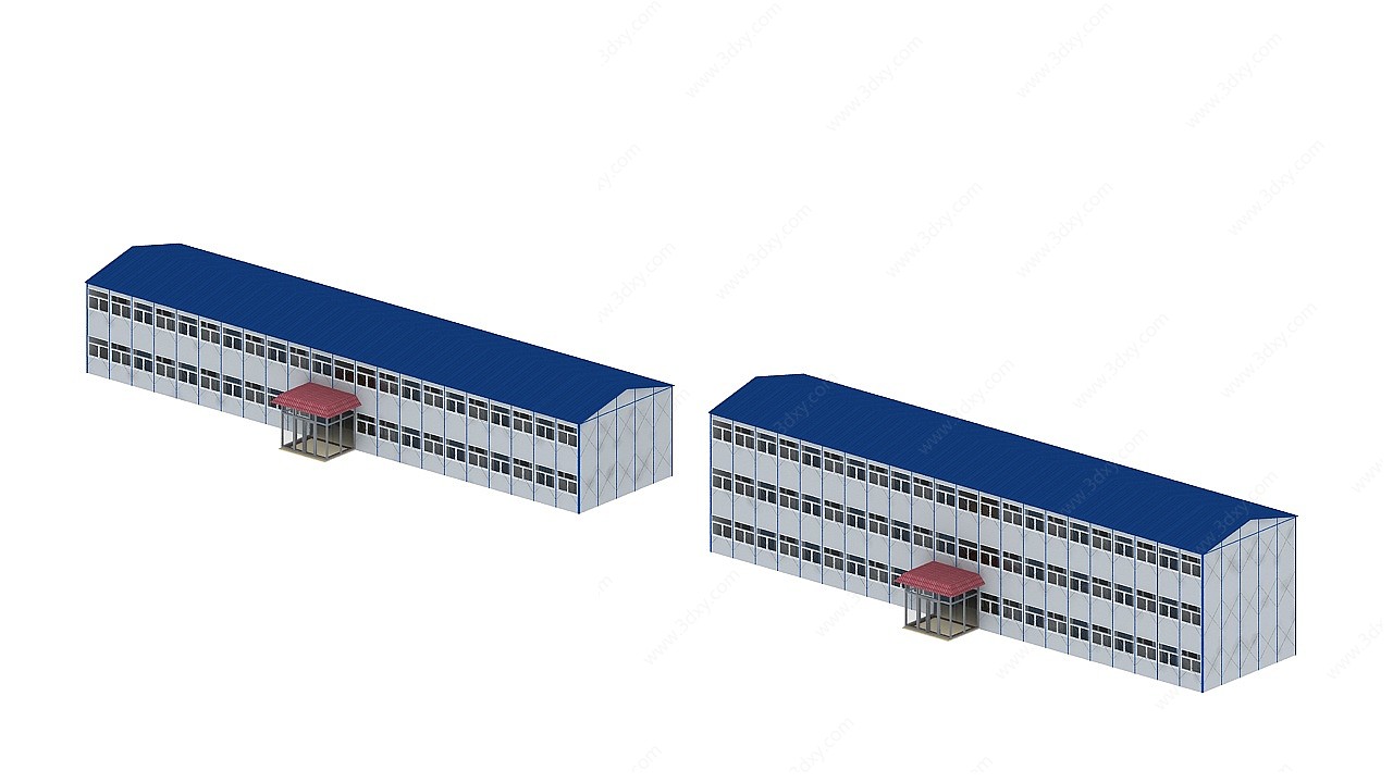 彩板办公楼3D模型