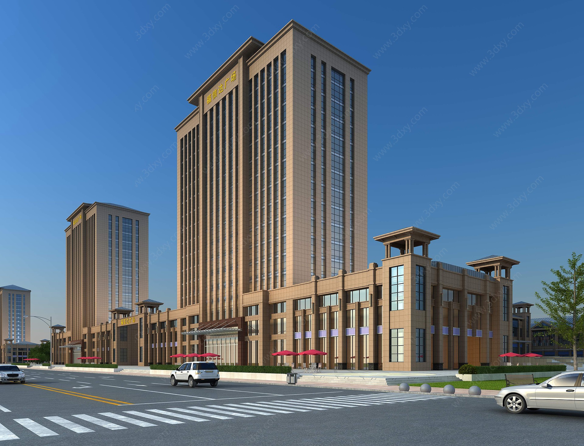 新古典办公楼商业街3D模型