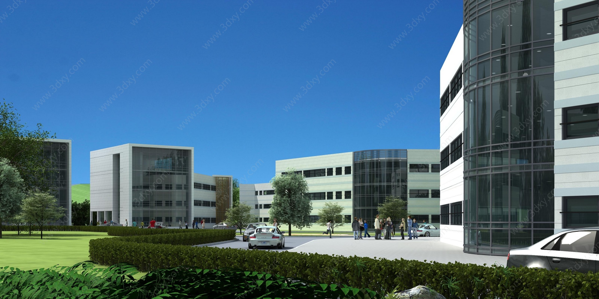 现代学校办公楼3D模型