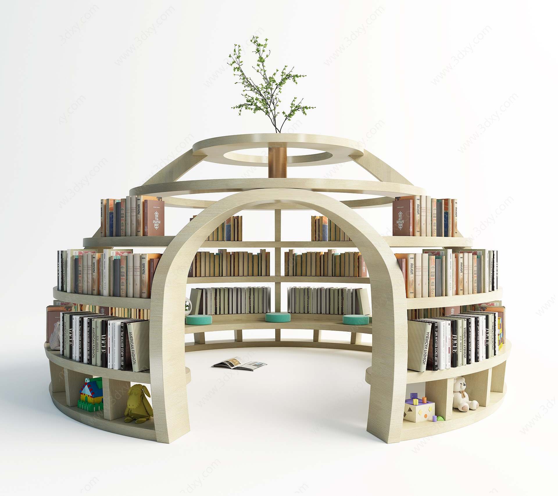 儿童阅读区书架3D模型