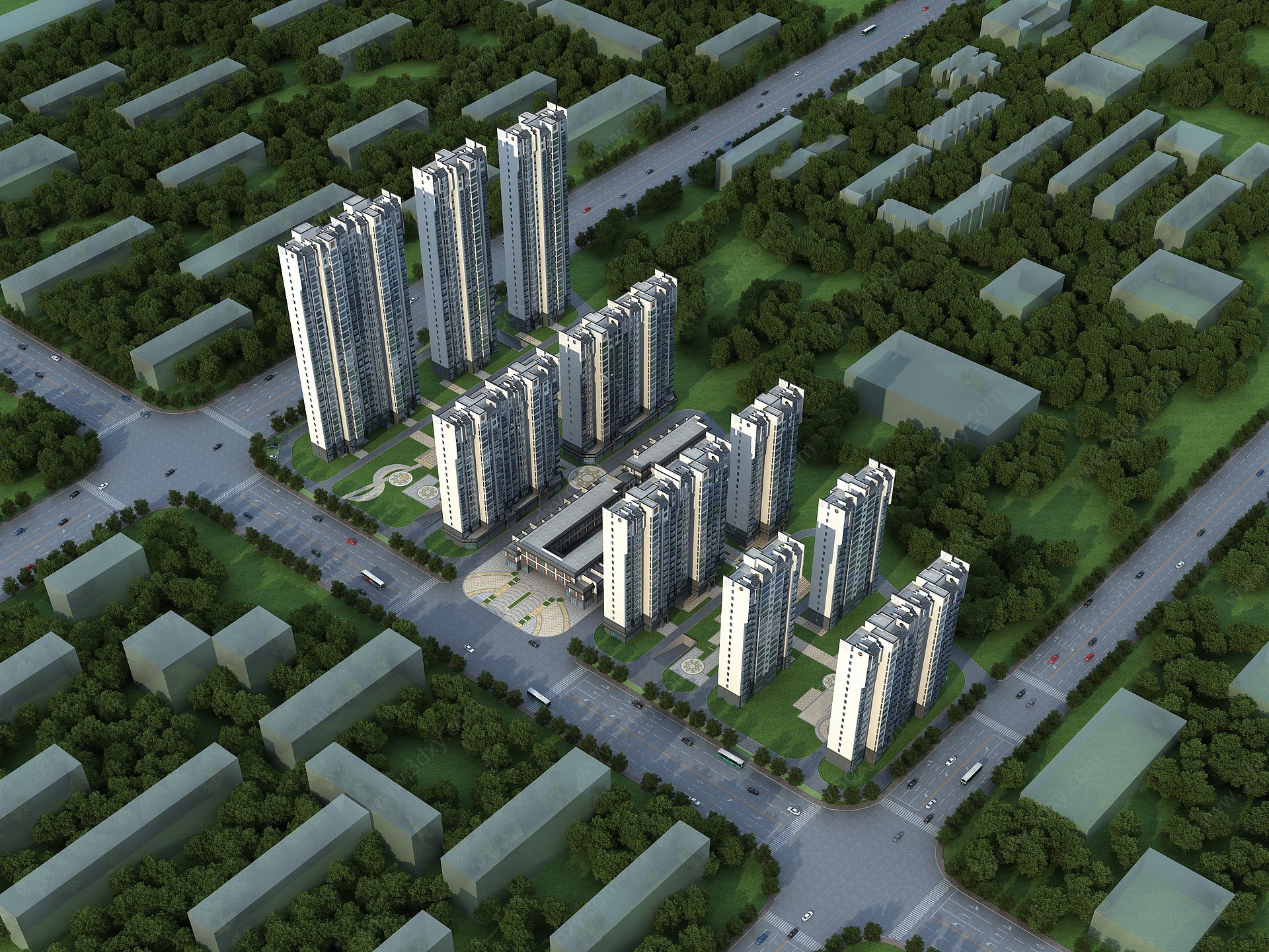 中式商业住宅3D模型