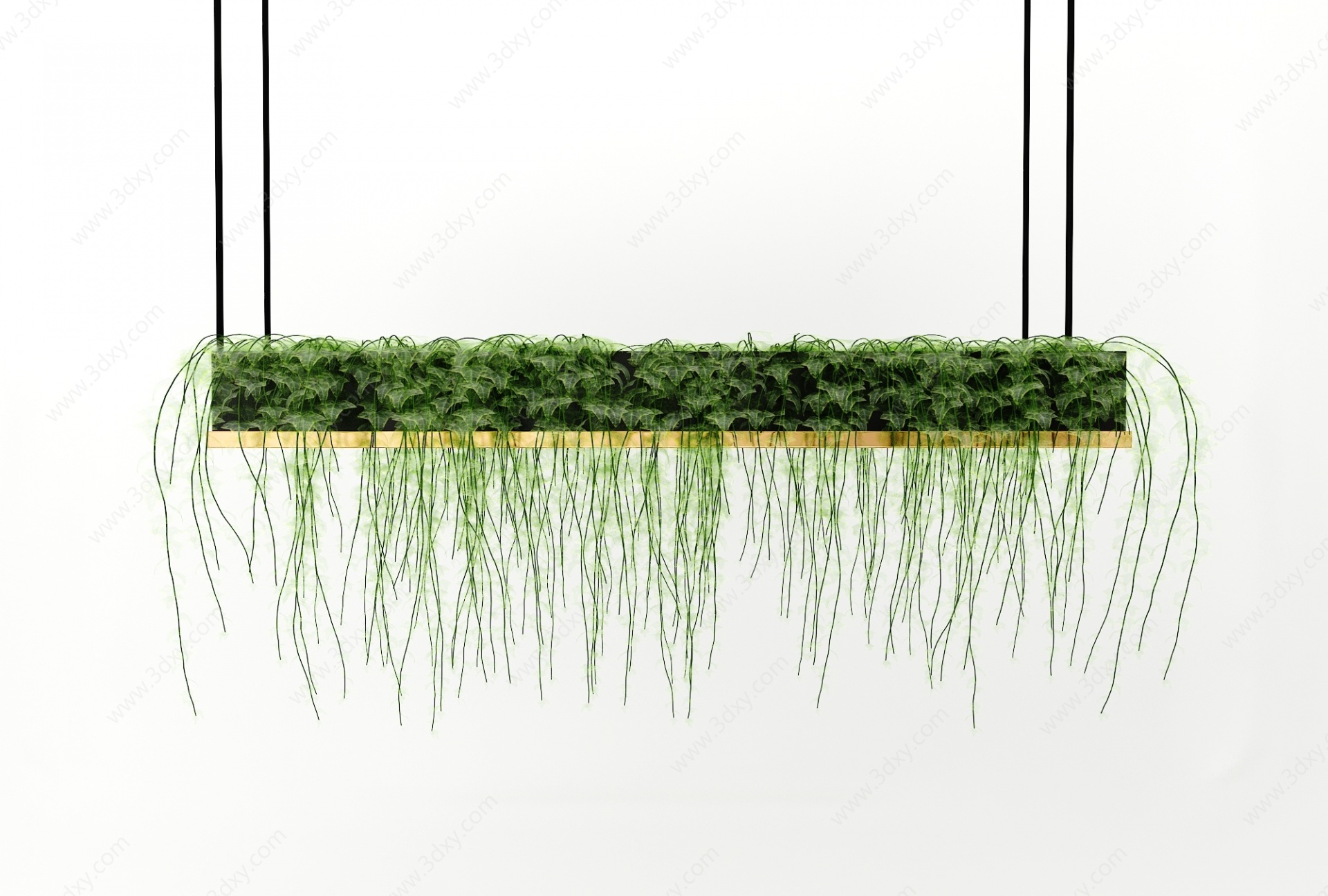 现代风格小草绿植吊灯3D模型