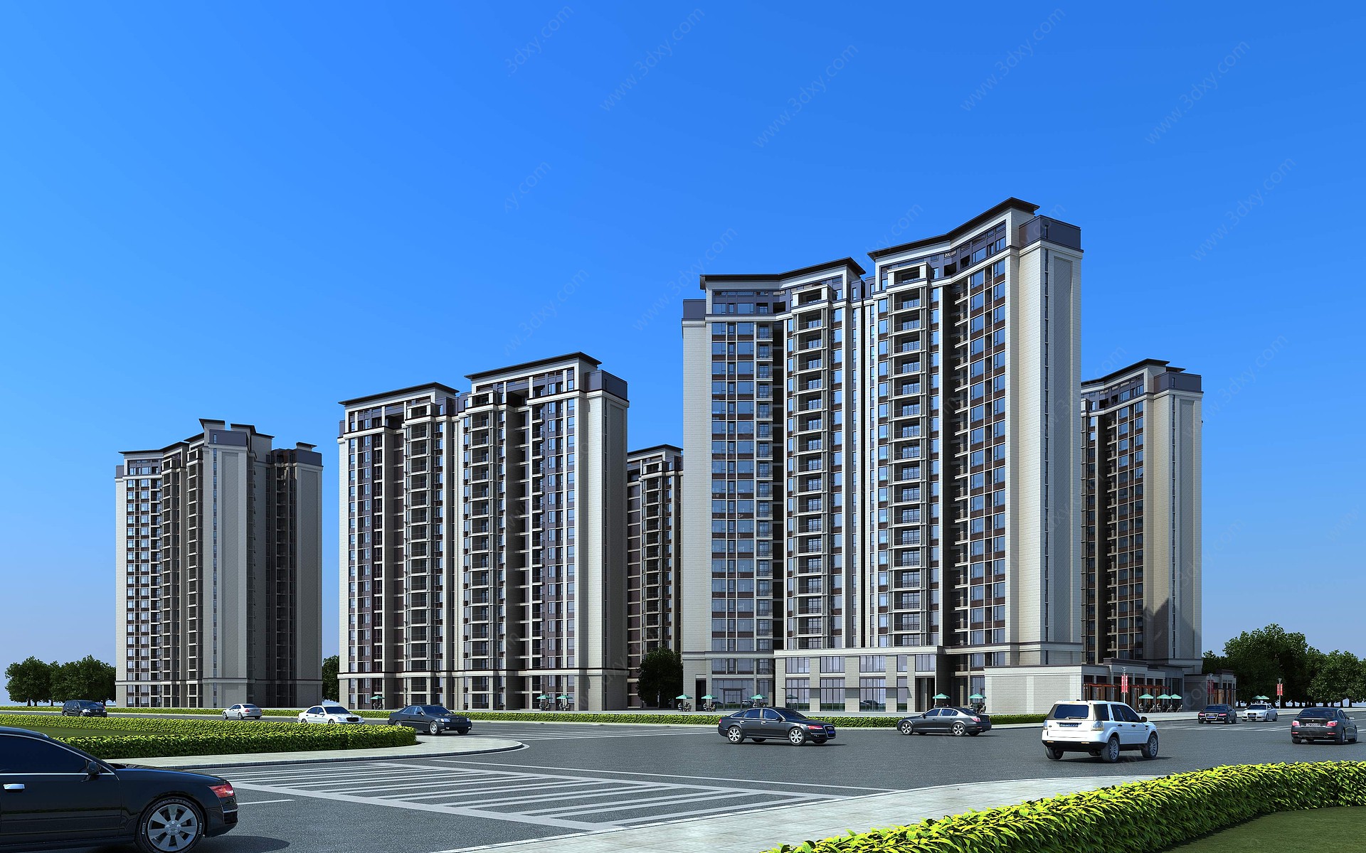 新中式住宅高层住宅3D模型