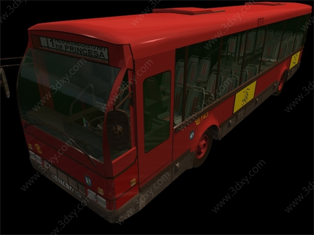 公交车大巴汽车3D模型