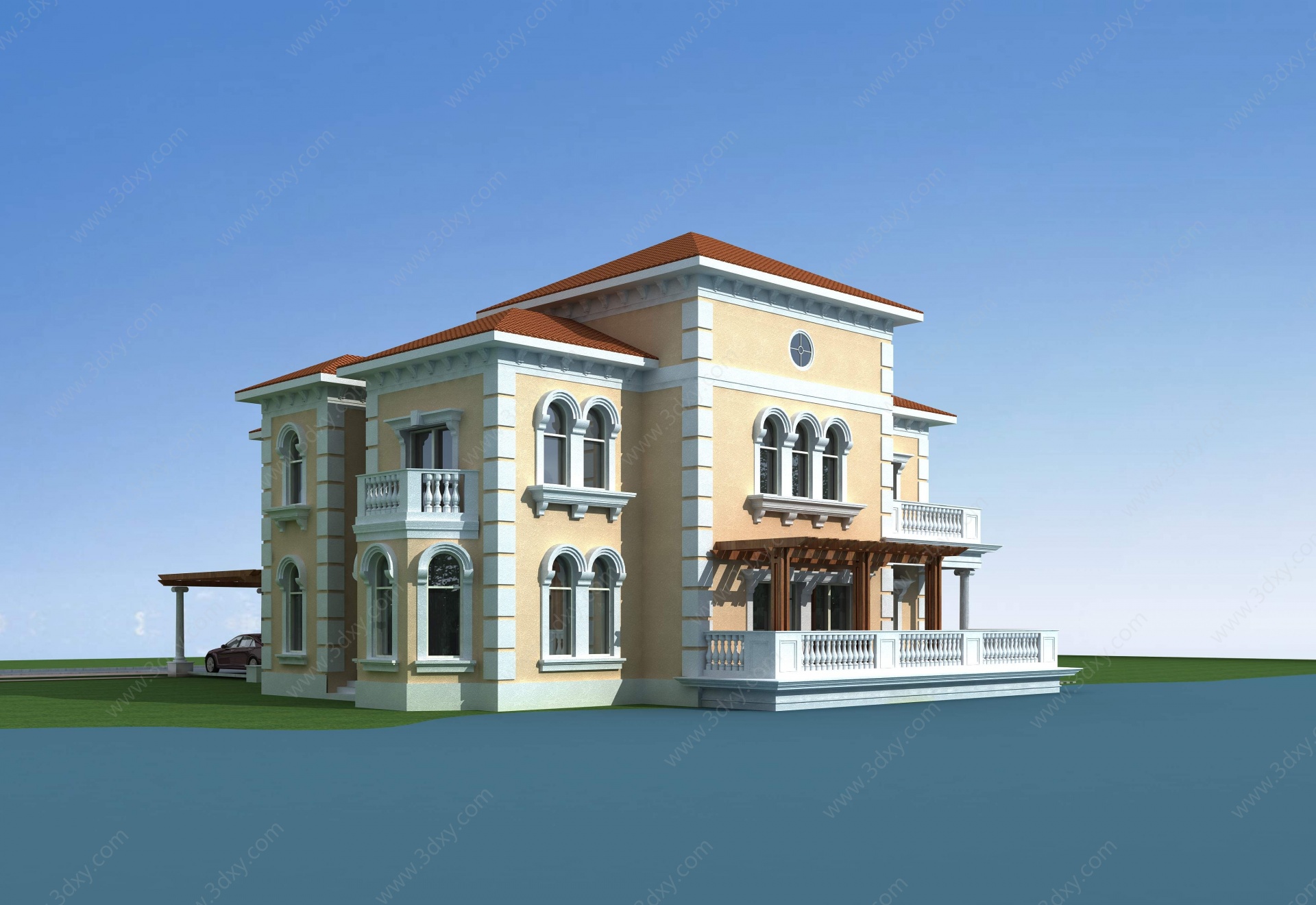 欧式别墅独栋别墅3D模型