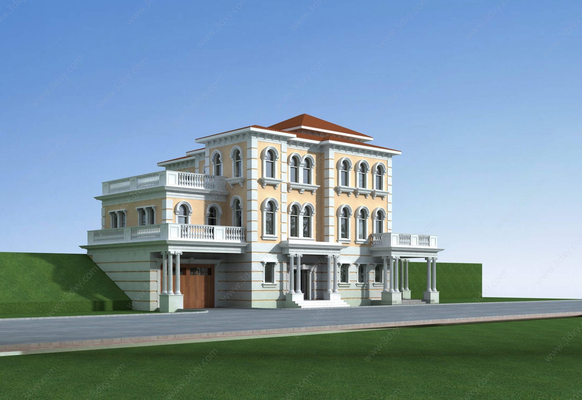 欧式别墅独栋别墅3D模型