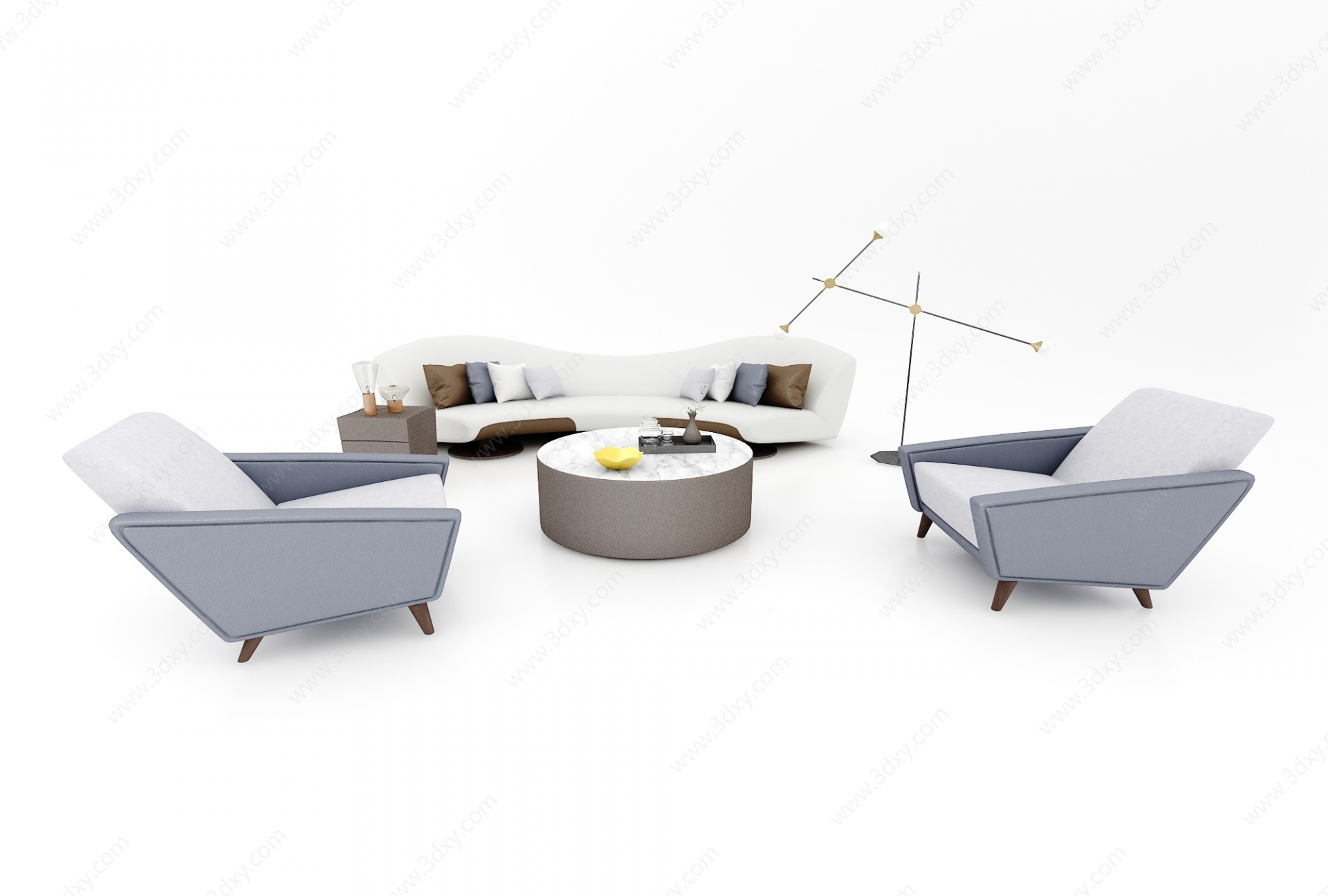现代风格沙发茶几3D模型