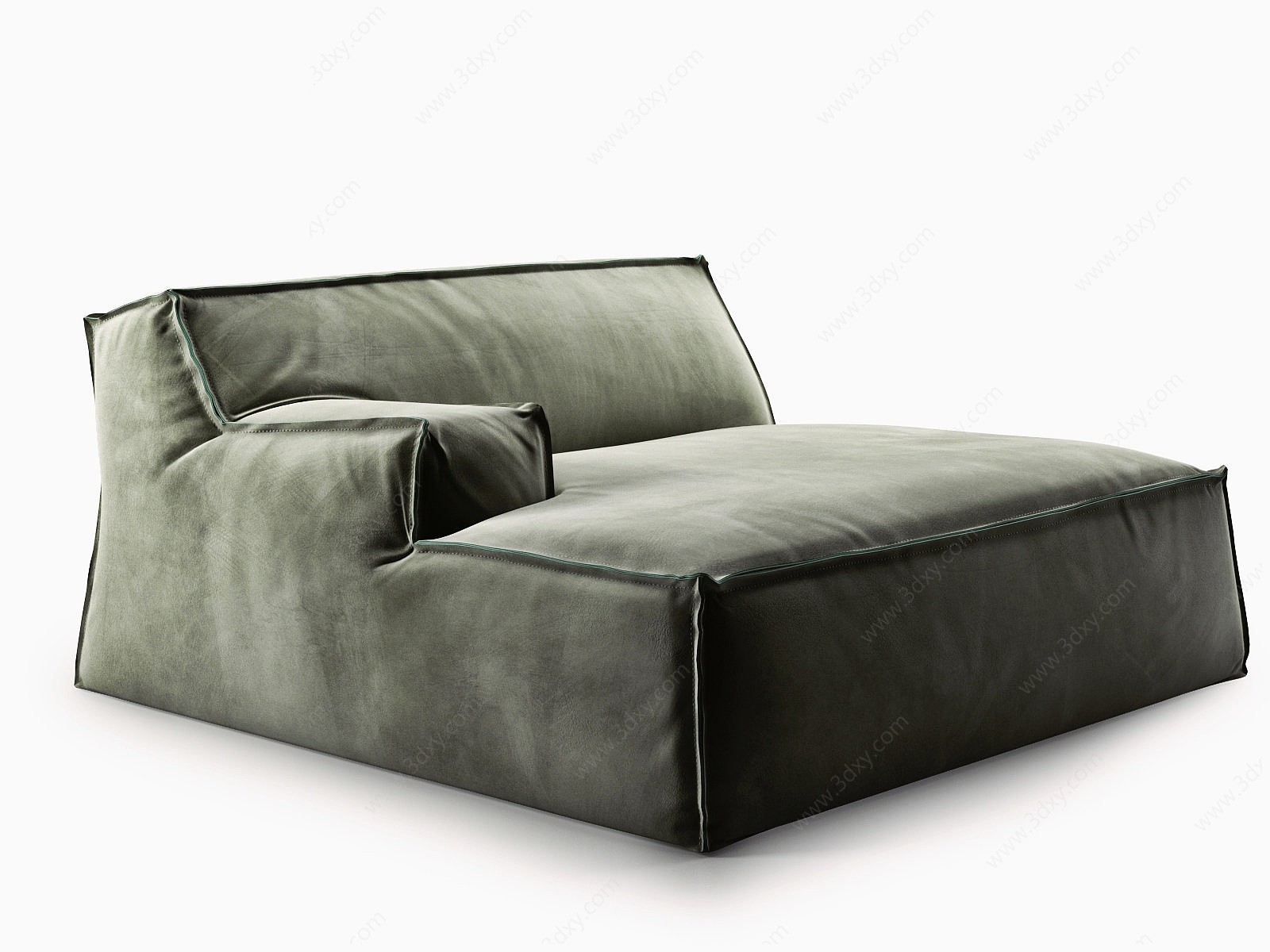 现代绒布睡床沙发3D模型