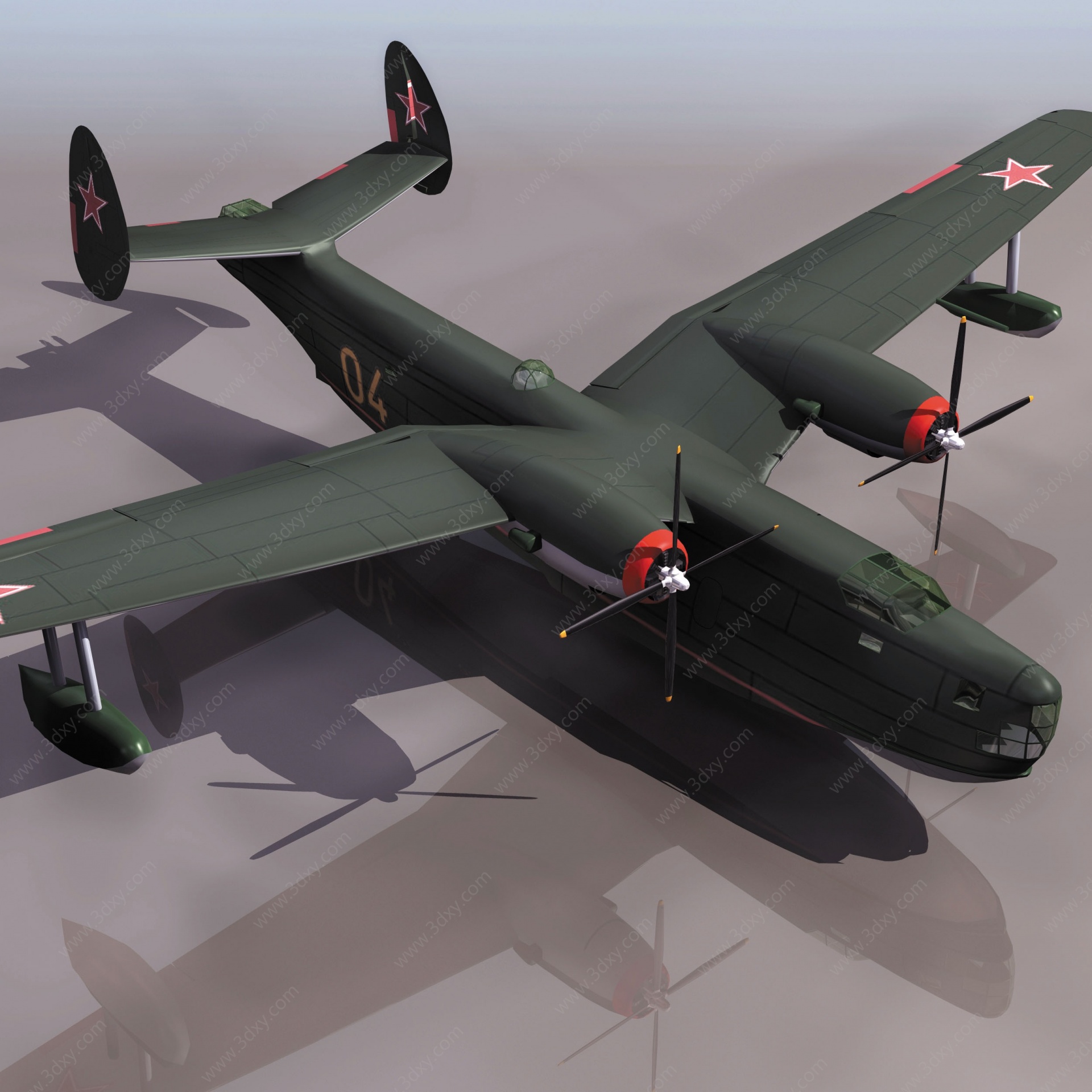 B6MG轰炸机3D模型