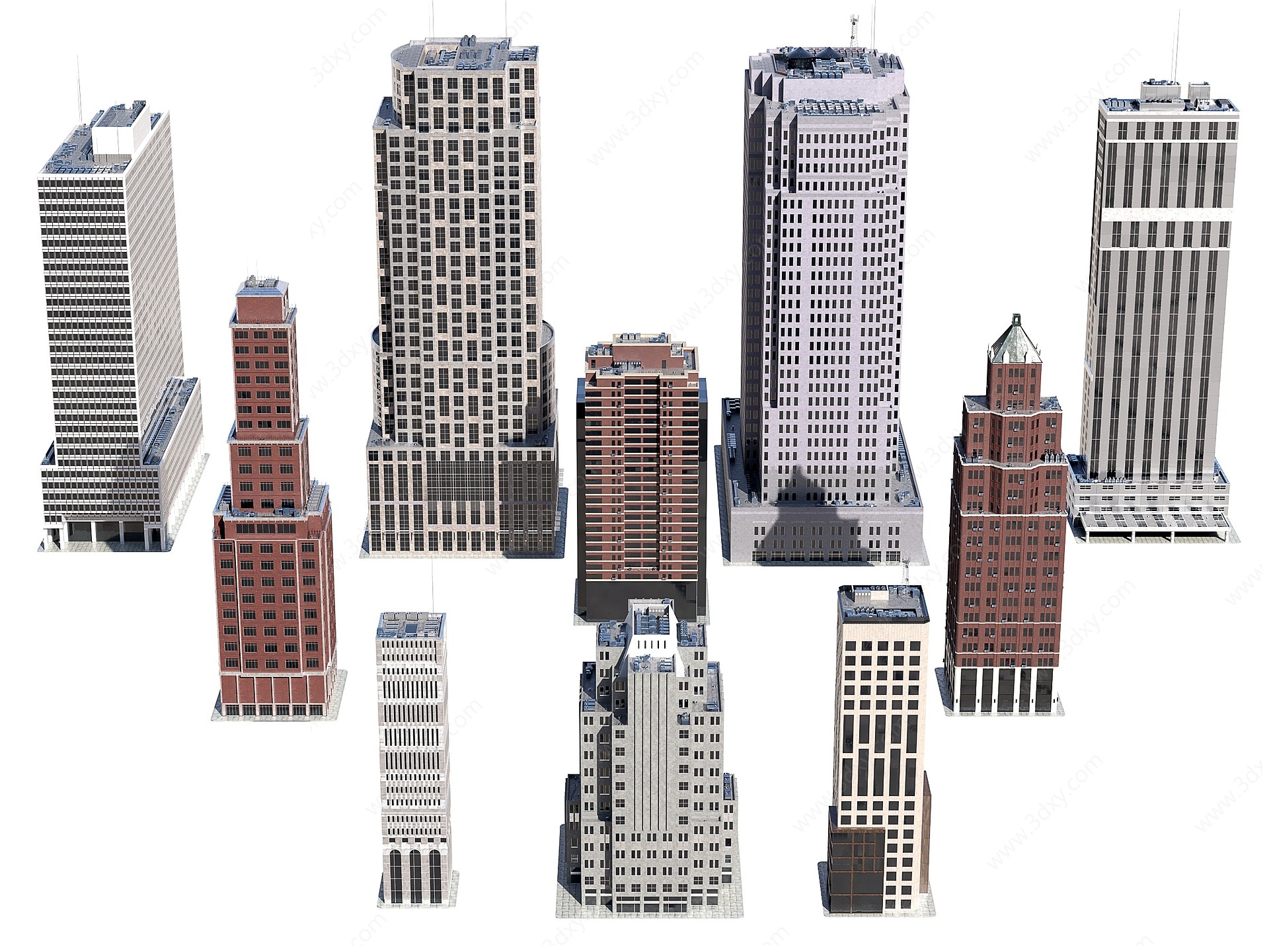 布鲁克林街区建筑楼房3D模型