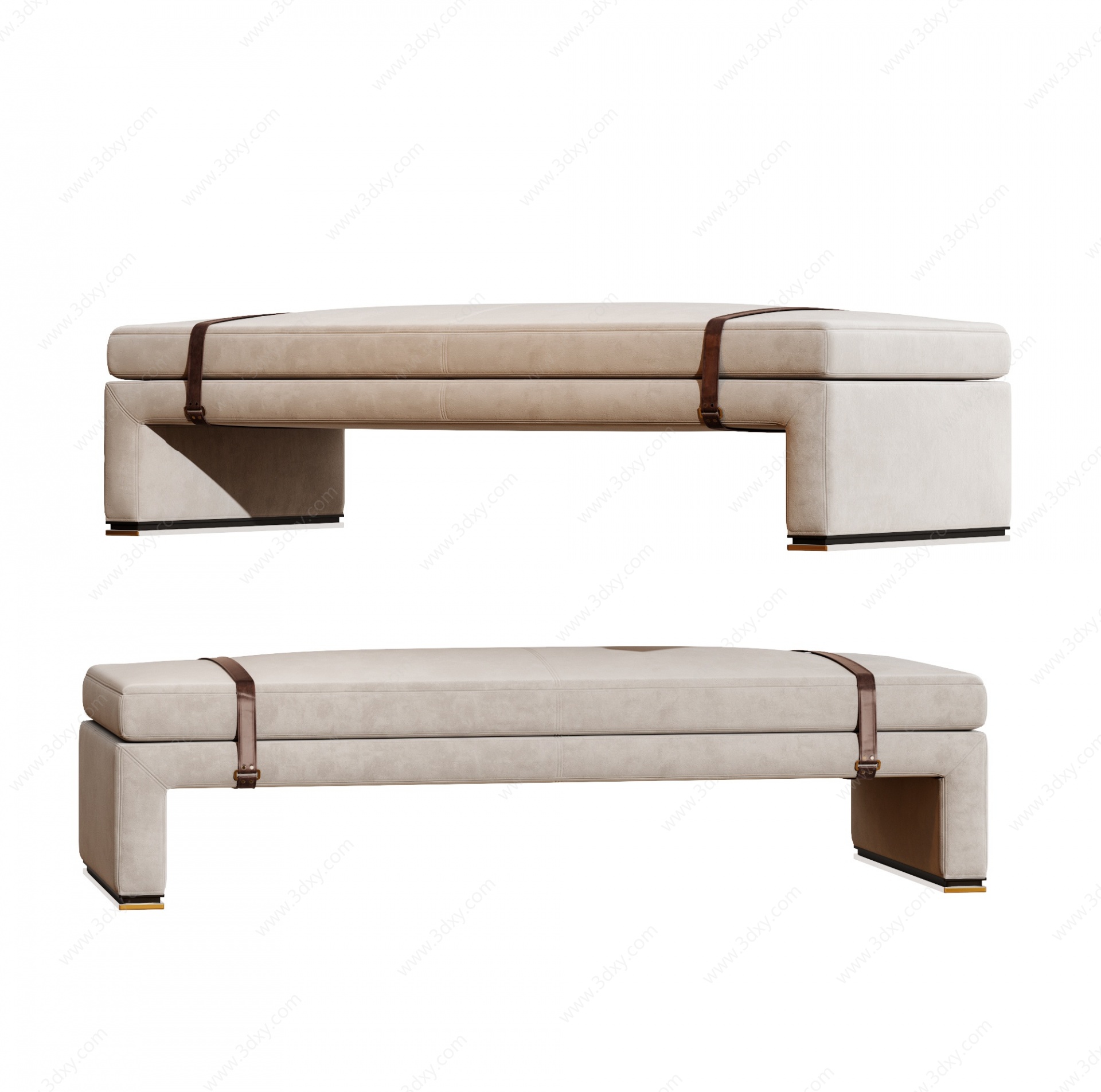 新中式矮凳床尾凳3D模型