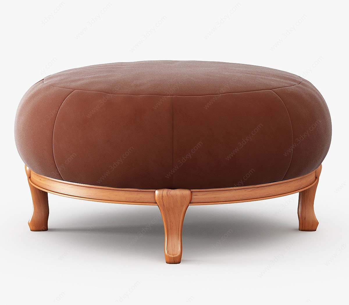 现代红色圆形沙发凳凳子3D模型