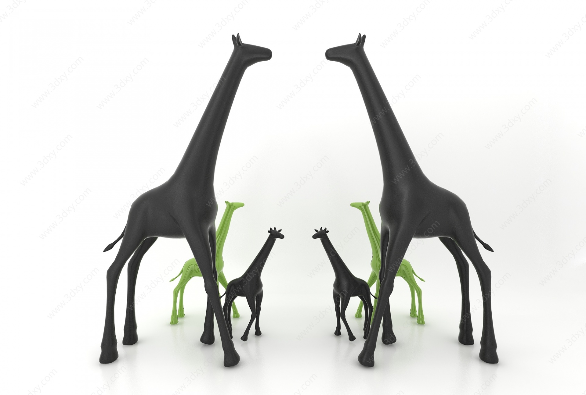 长颈鹿雕塑3D模型