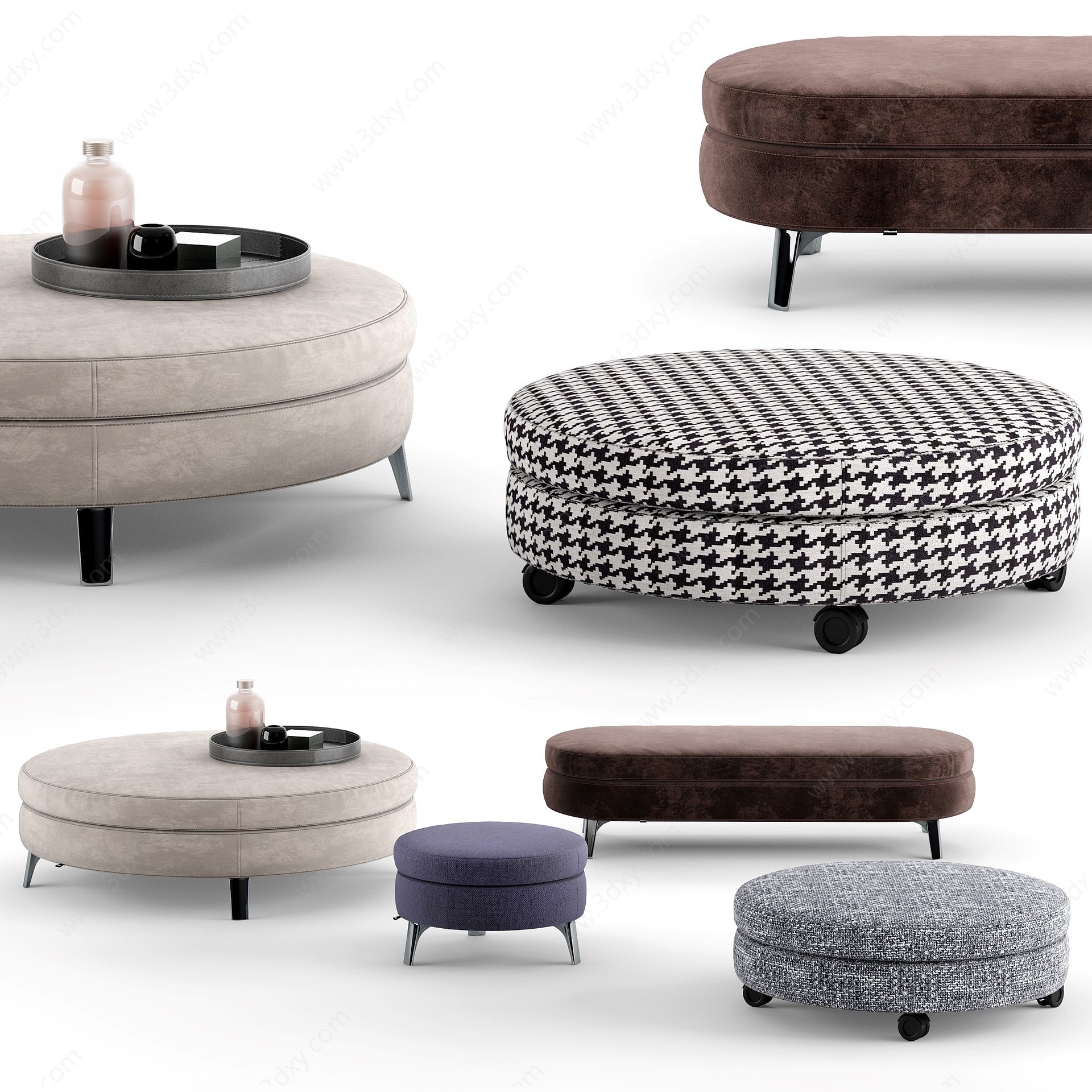 米洛提布艺沙发凳床尾凳3D模型