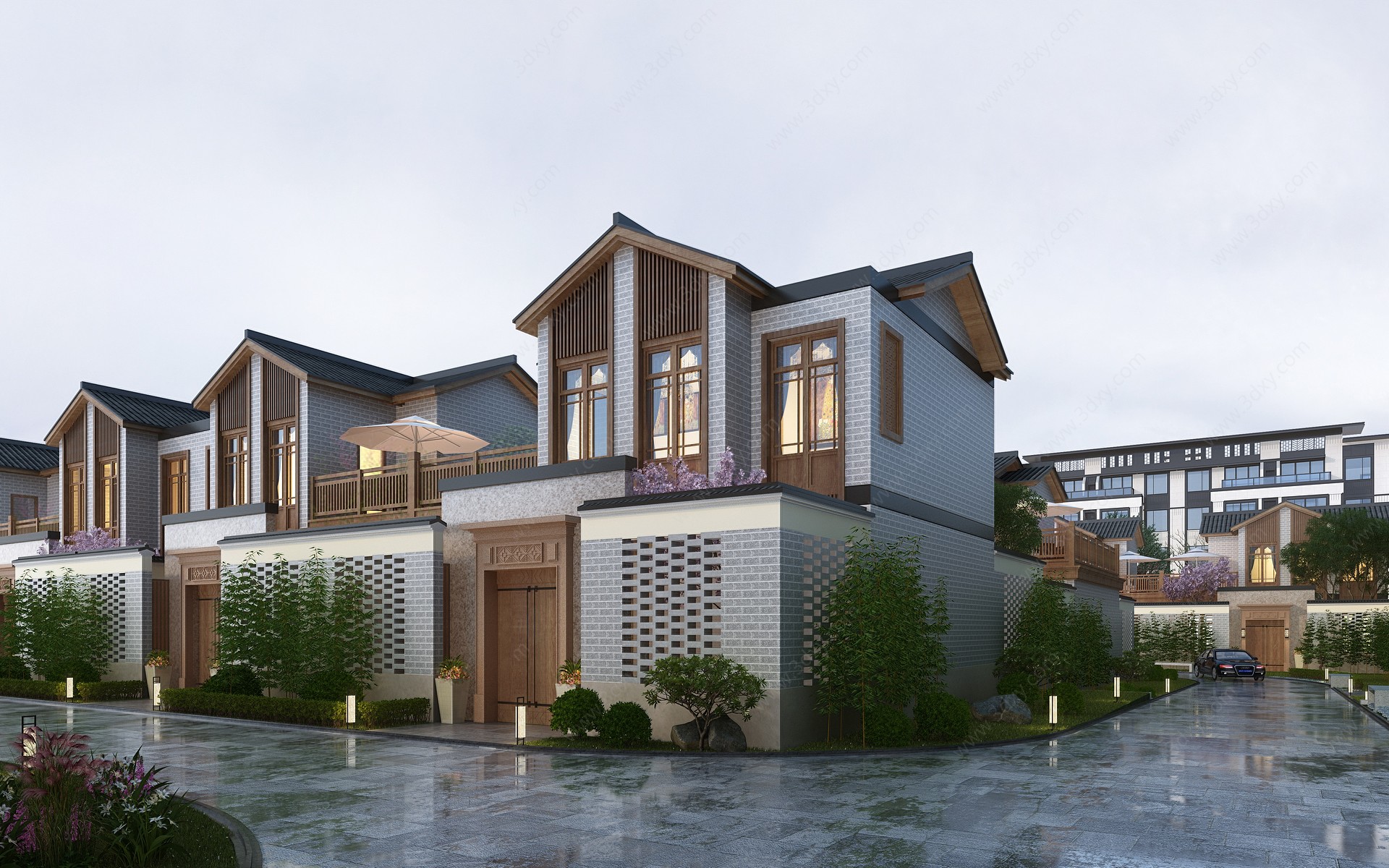 新中式别墅3D模型