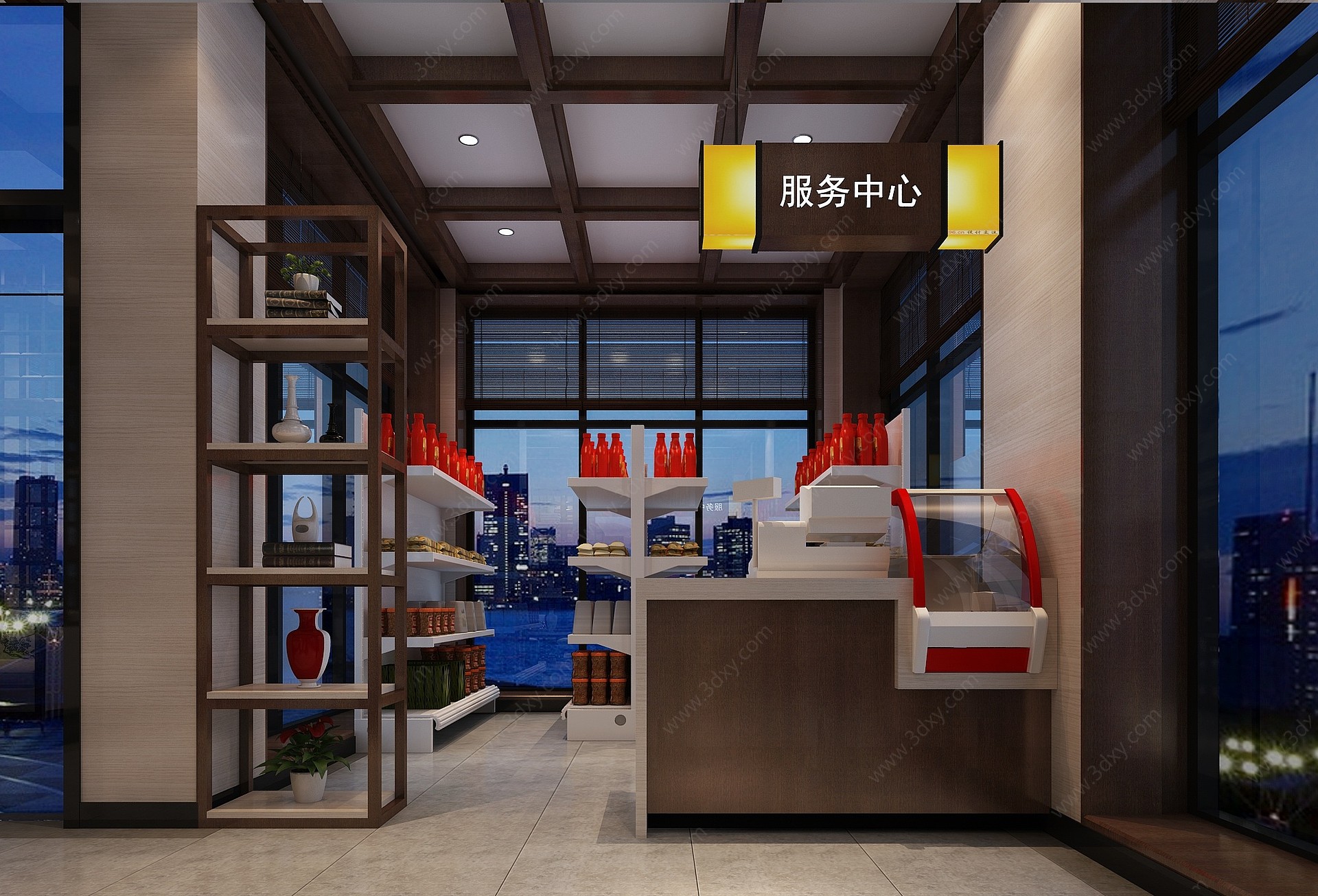 现代便利店餐厅驿站3D模型