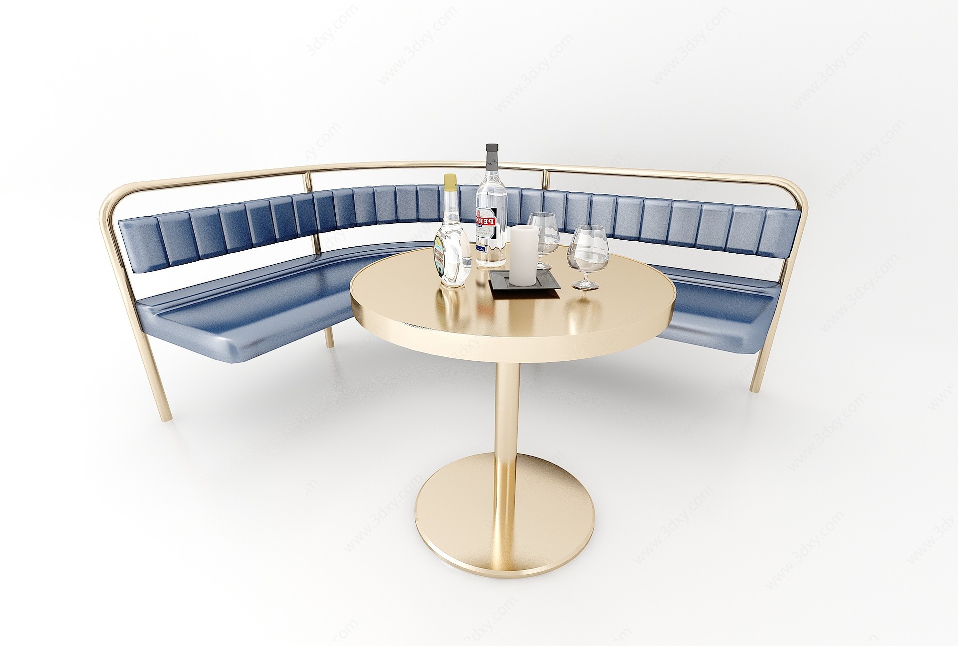 咖啡厅转角沙发3D模型