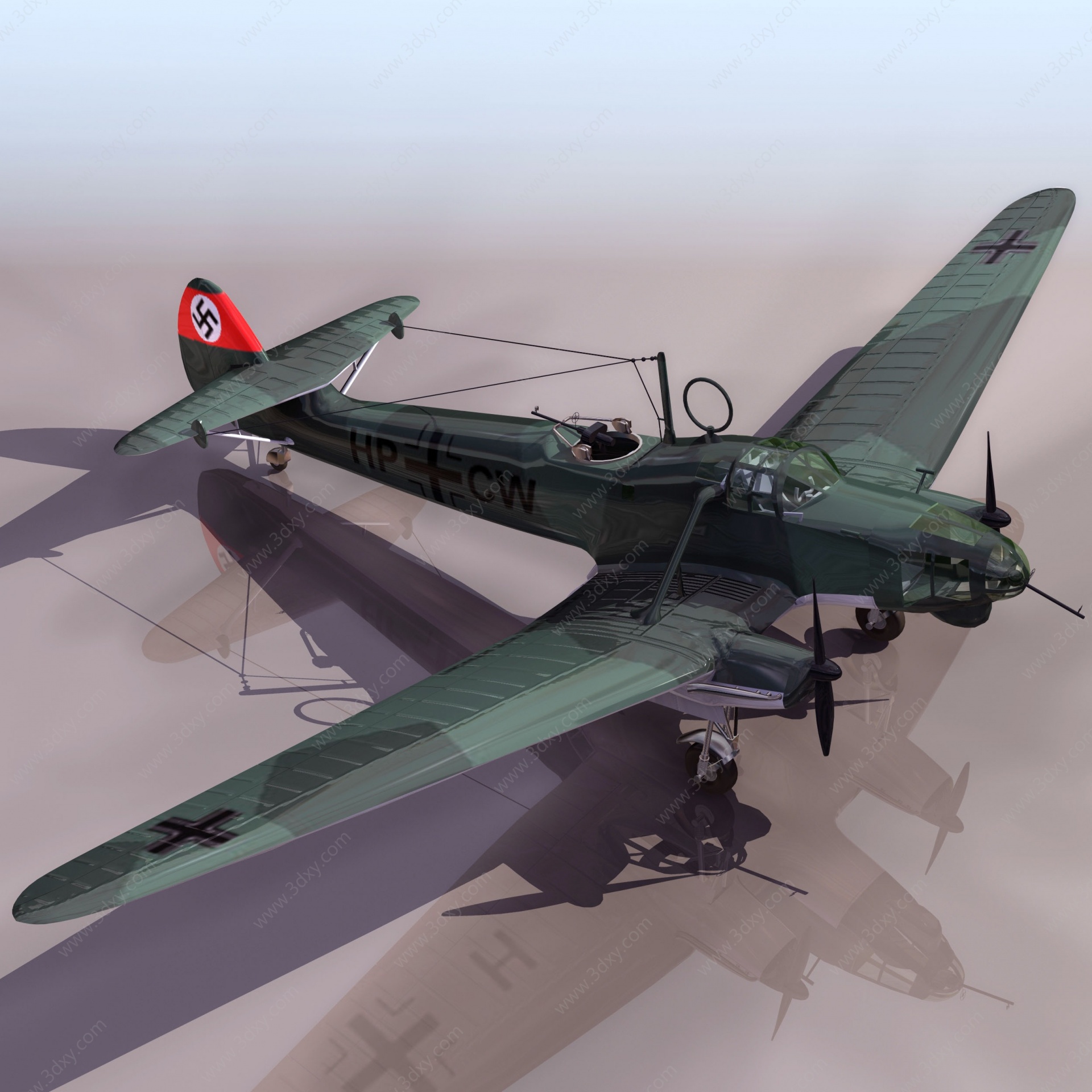FW58B战斗机3D模型