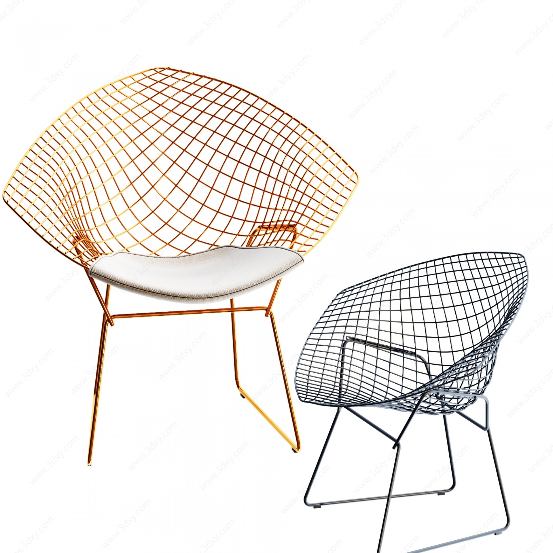 现代铁艺铁网休闲户外椅3D模型